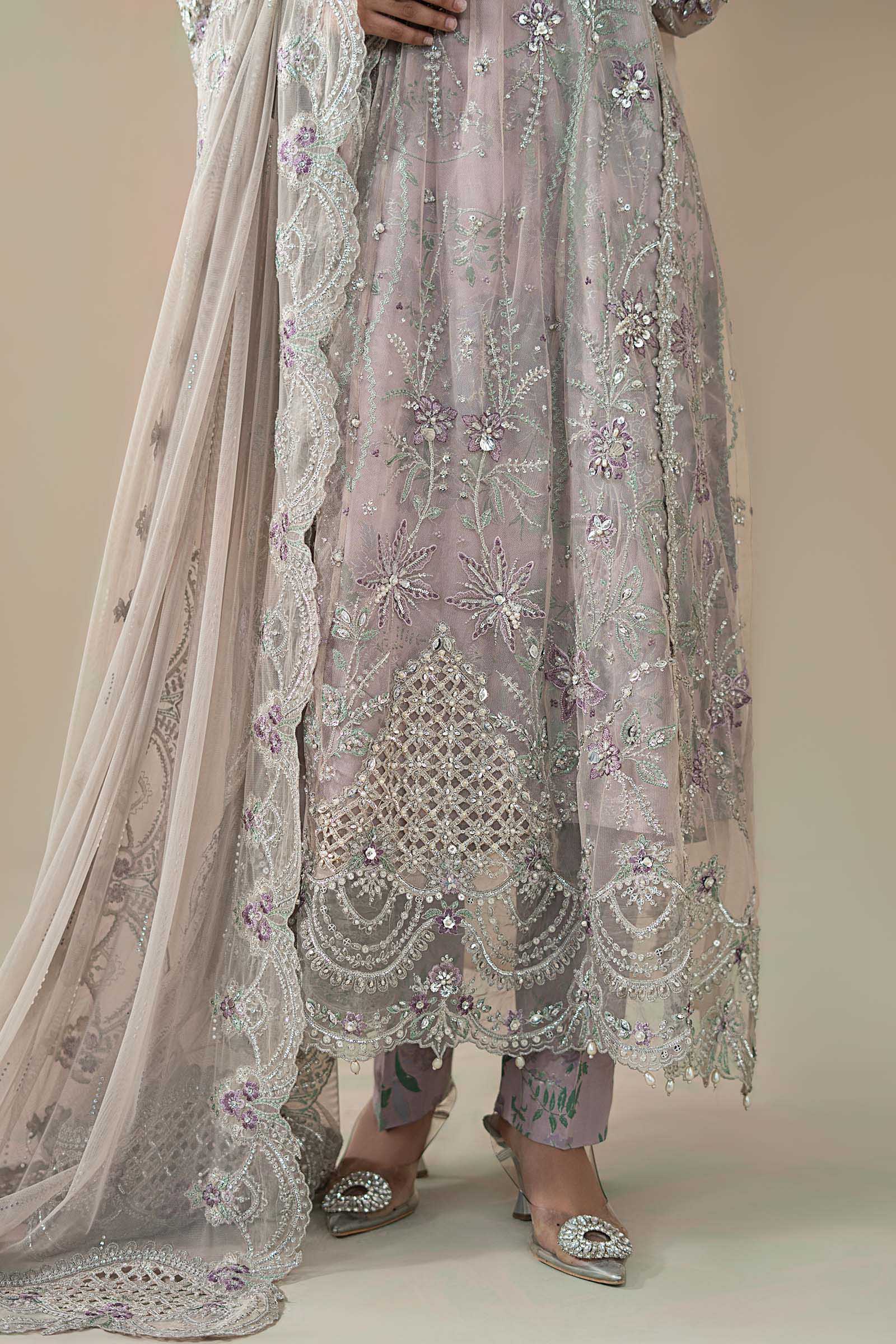 3 Piece Embroidered Net Suit