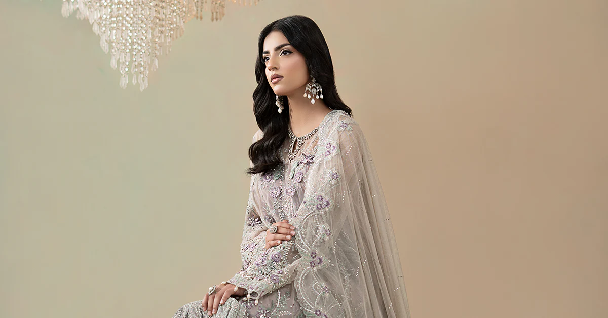 3 Piece Embroidered Net Suit