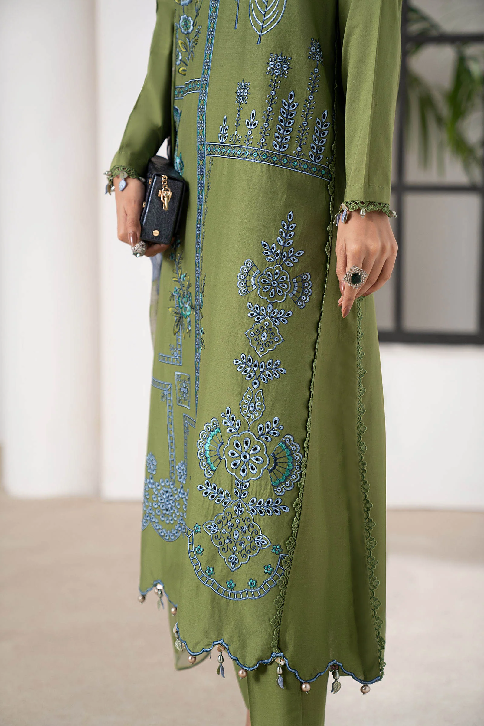 3 Piece Embroidered Cambric Suit