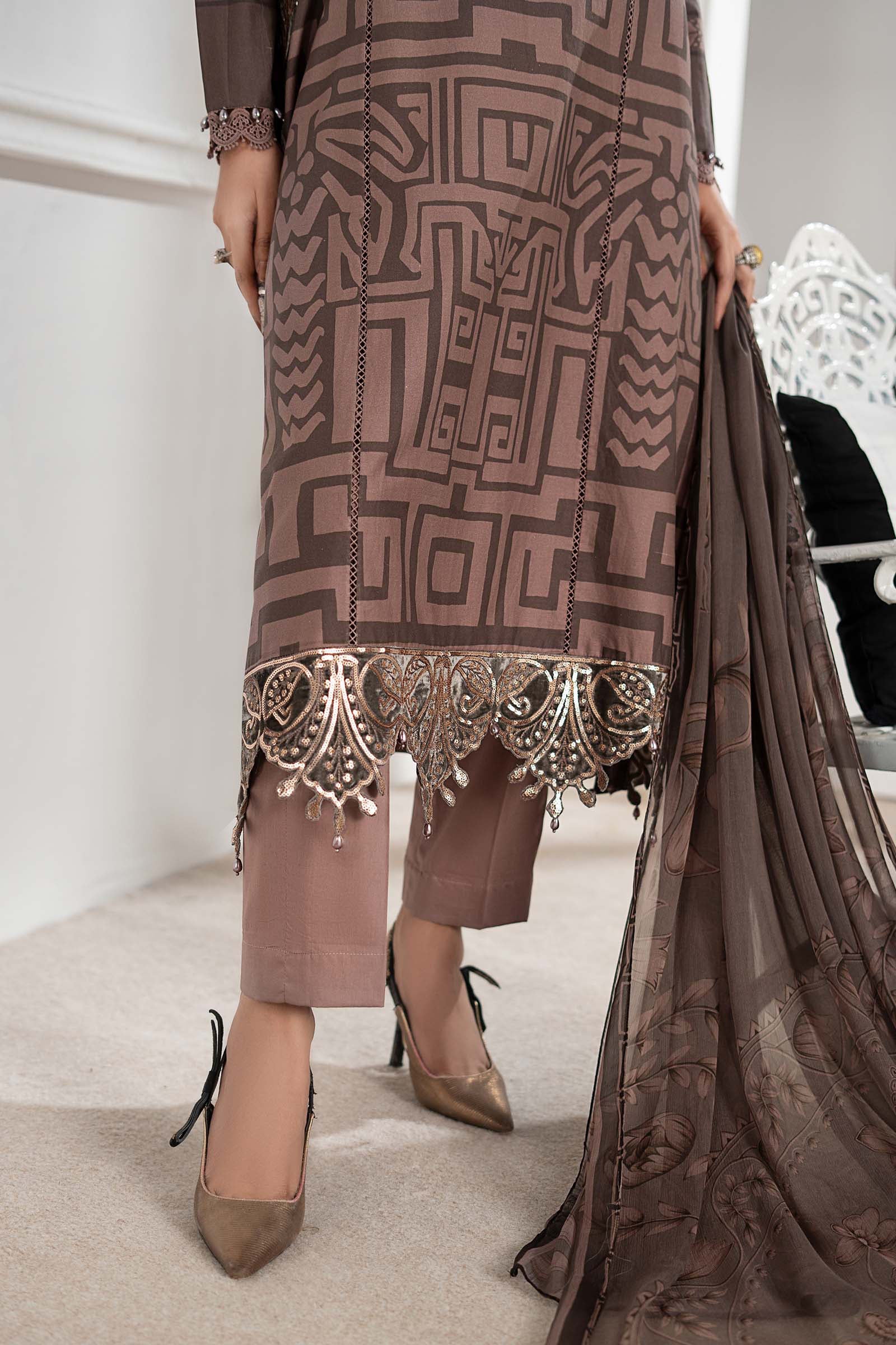 3 Piece Embroidered Cambric Suit 3 3 Piece Embroidered Cambric Suit