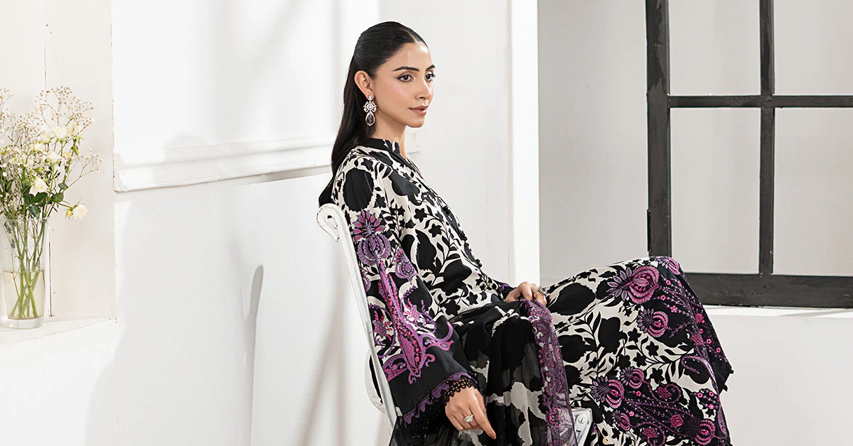 3 Piece Embroidered Cambric Suit