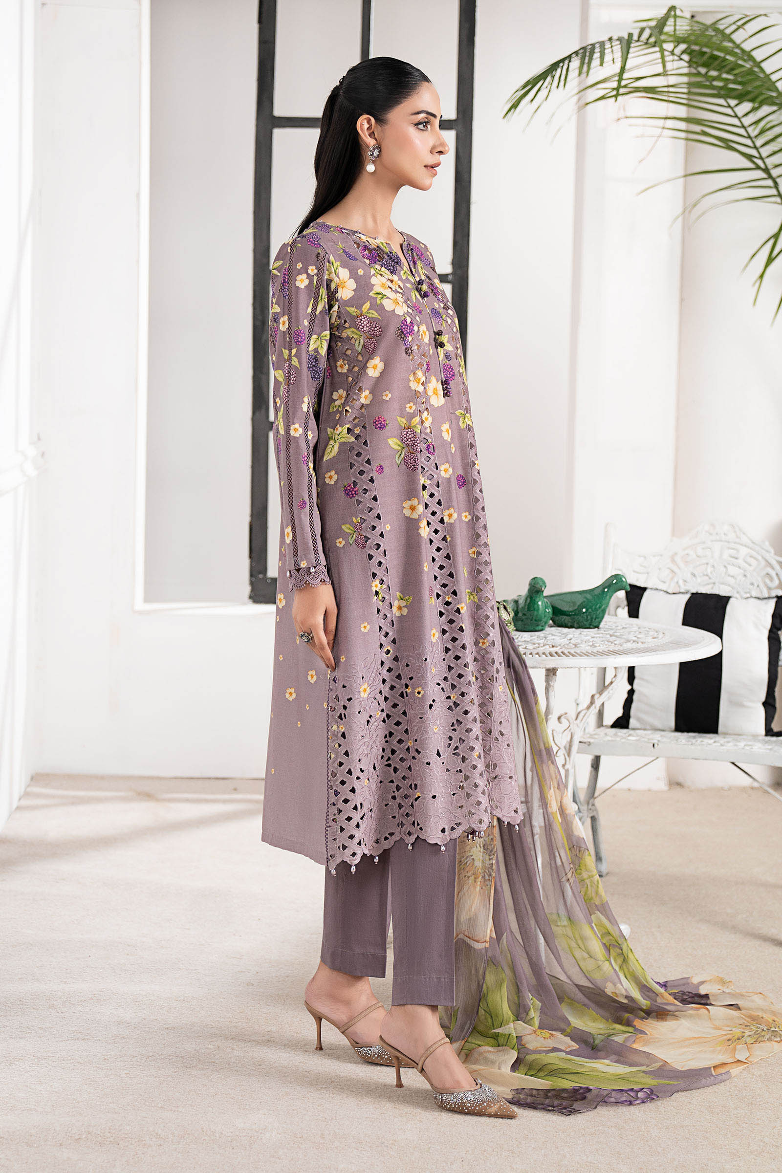 3 Piece Embroidered Cambric Suit