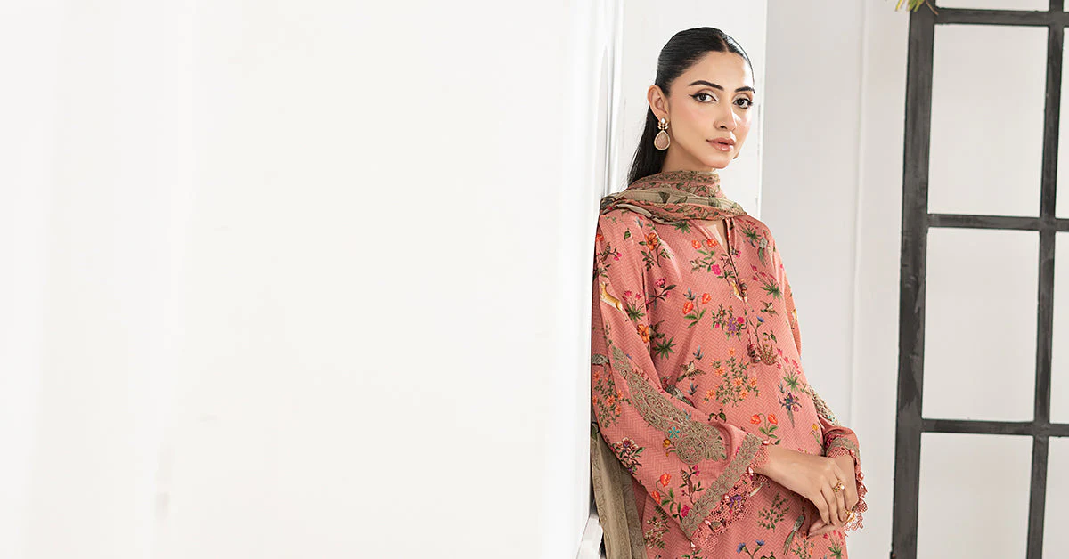 3 Piece Embroidered Linen Suit