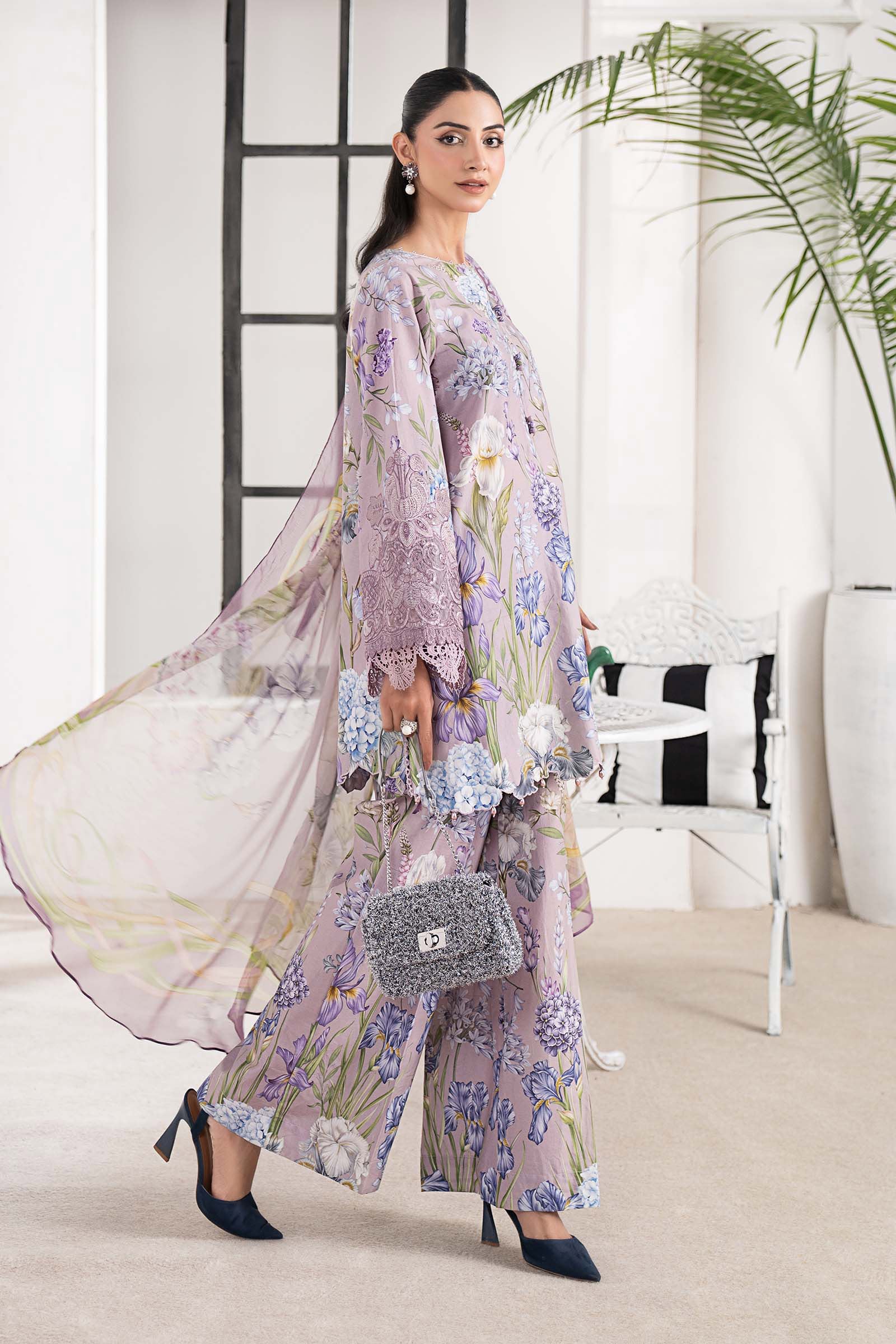 3 Piece Embroidered Cambric Suit