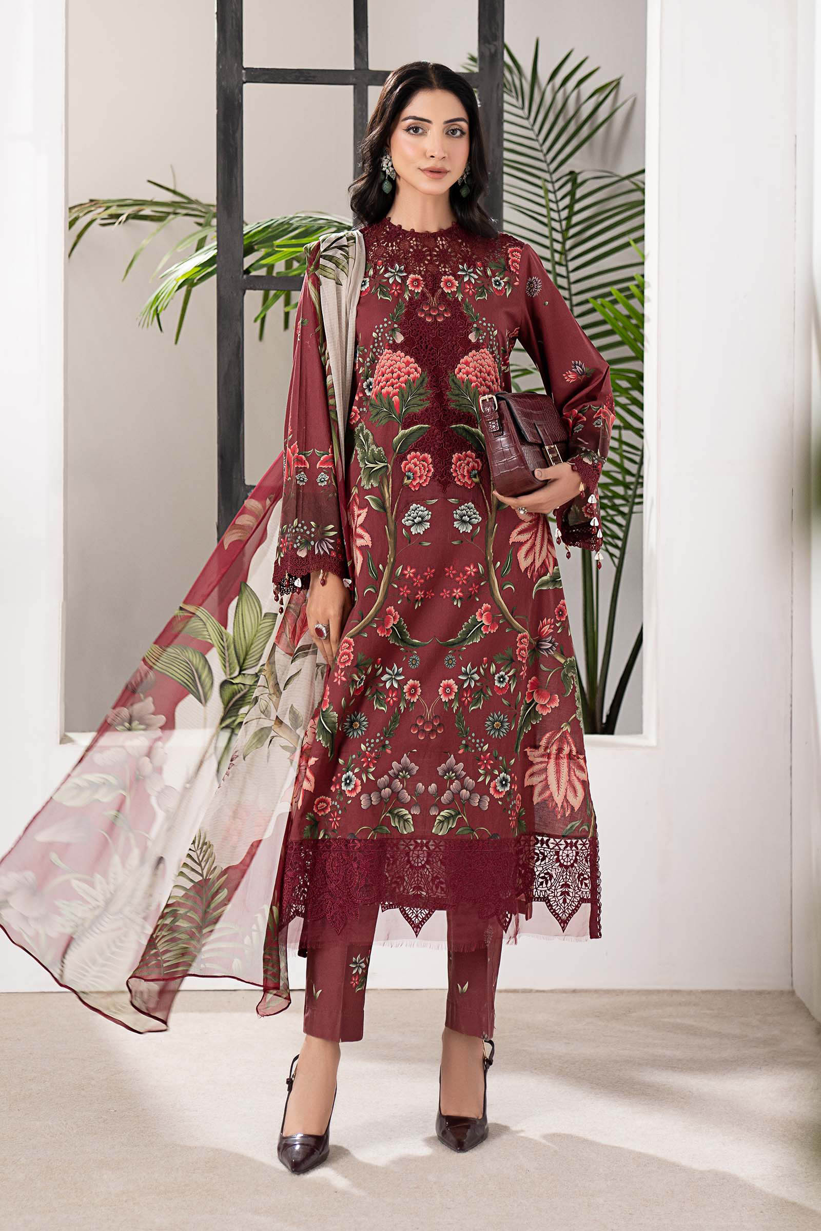3 Piece Embroidered Cambric Suit