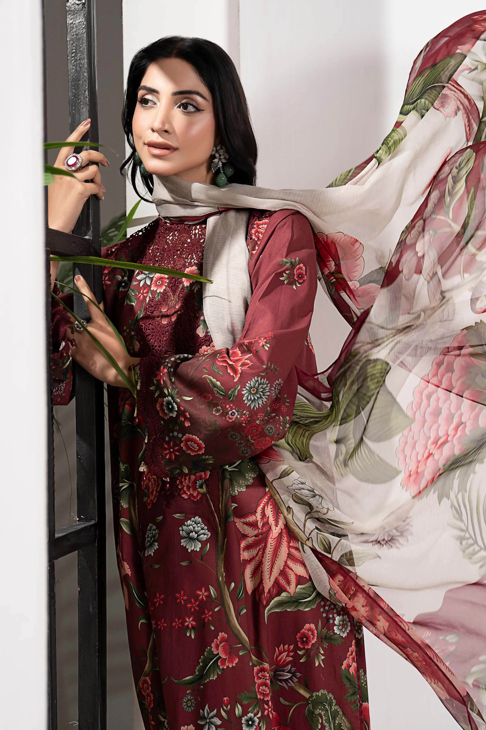 3 Piece Embroidered Cambric Suit