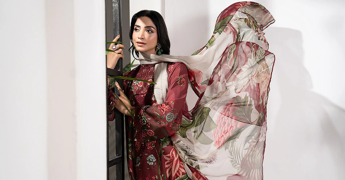 3 Piece Embroidered Cambric Suit