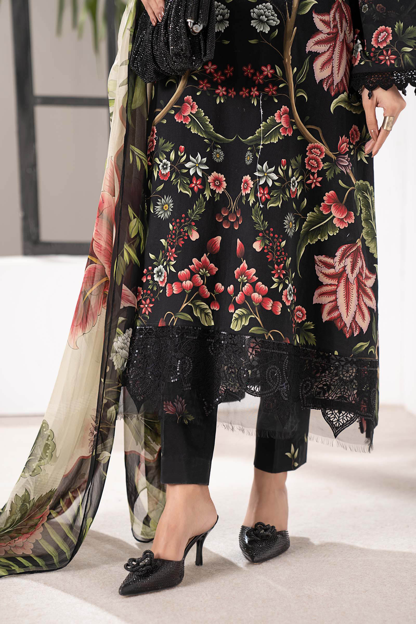 3 Piece Embroidered Cambric Suit