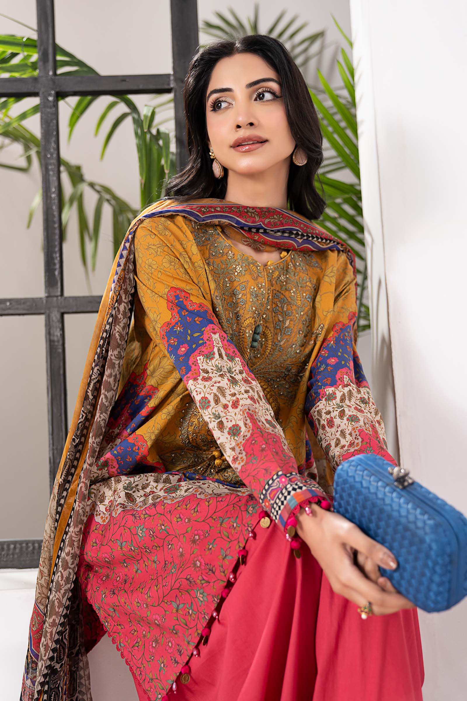 3 Piece Embroidered Cambric Suit 4 3 Piece Embroidered Cambric Suit