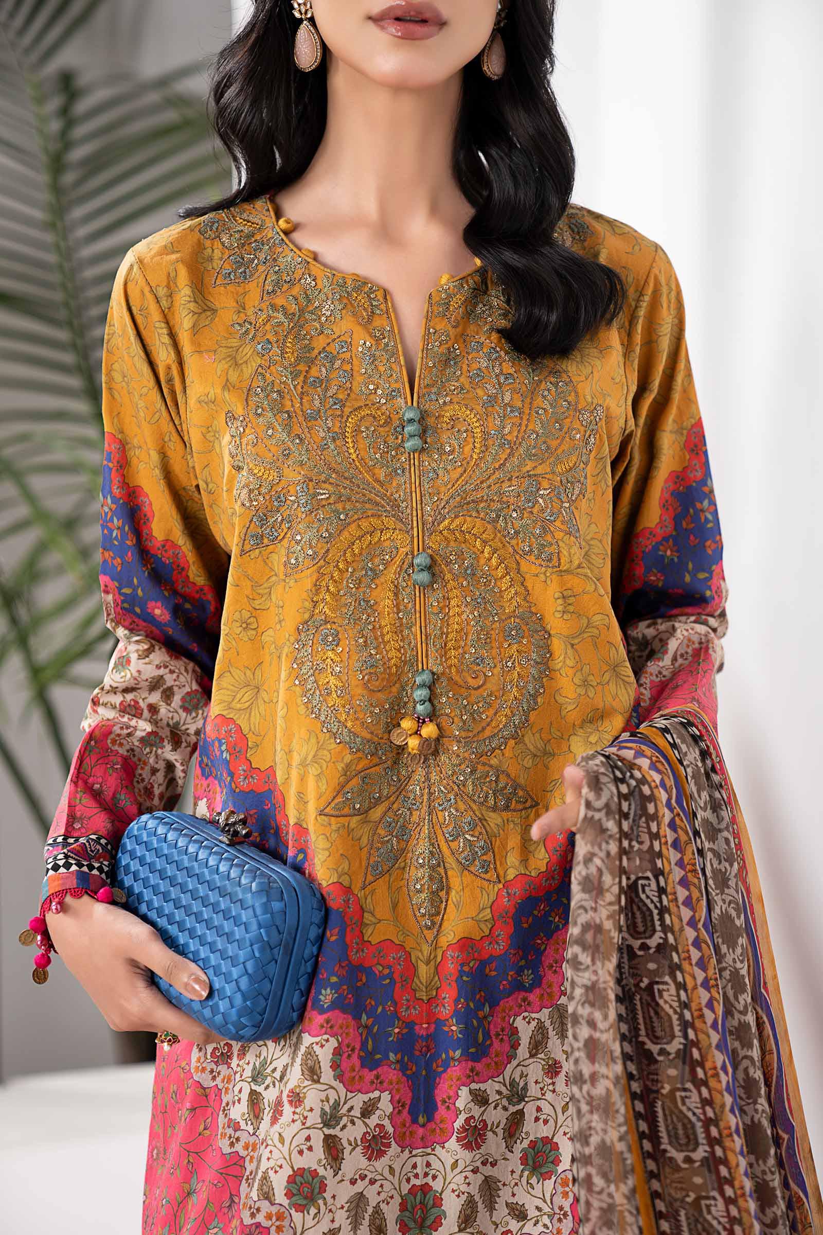 3 Piece Embroidered Cambric Suit 5 3 Piece Embroidered Cambric Suit