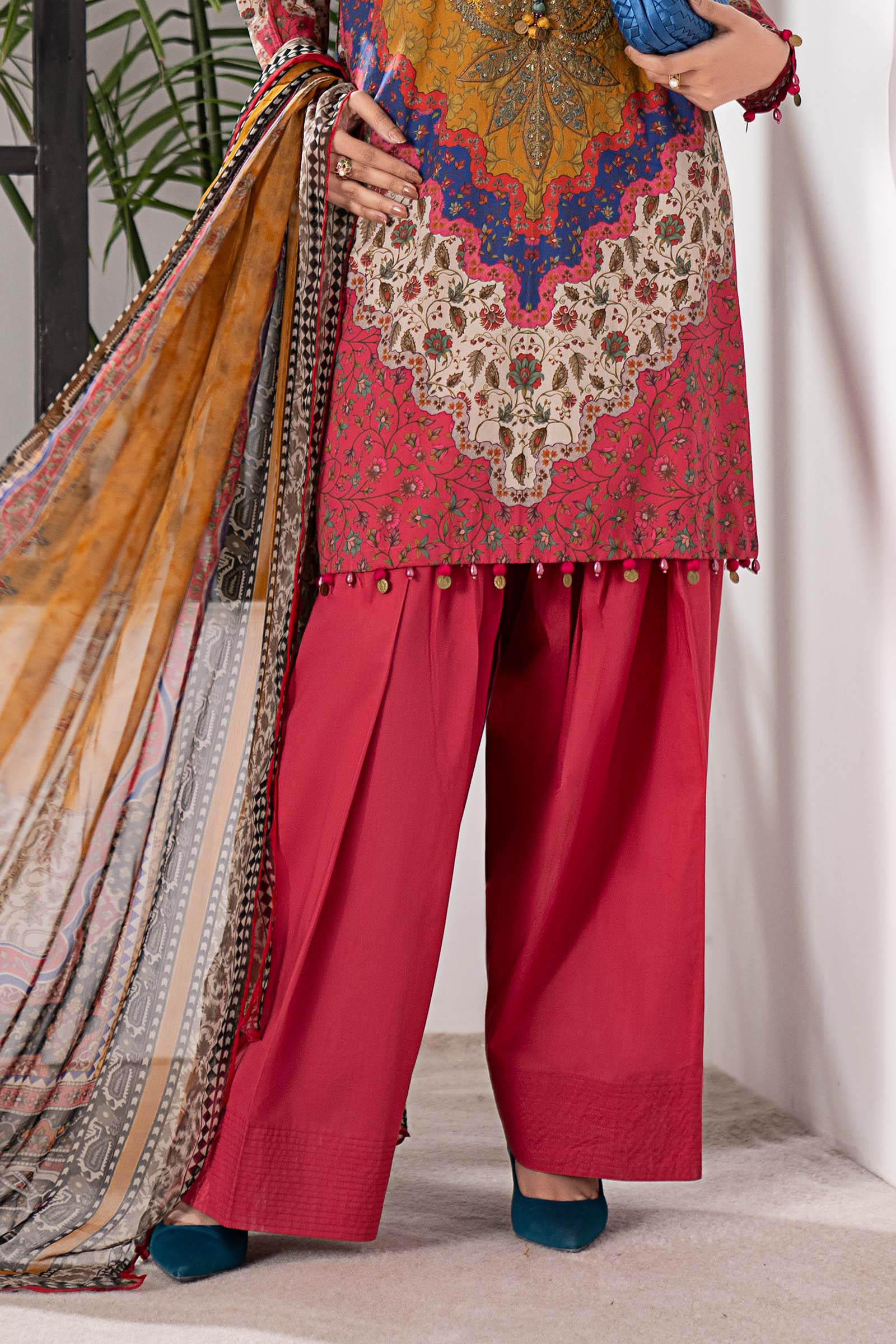 3 Piece Embroidered Cambric Suit 6 3 Piece Embroidered Cambric Suit