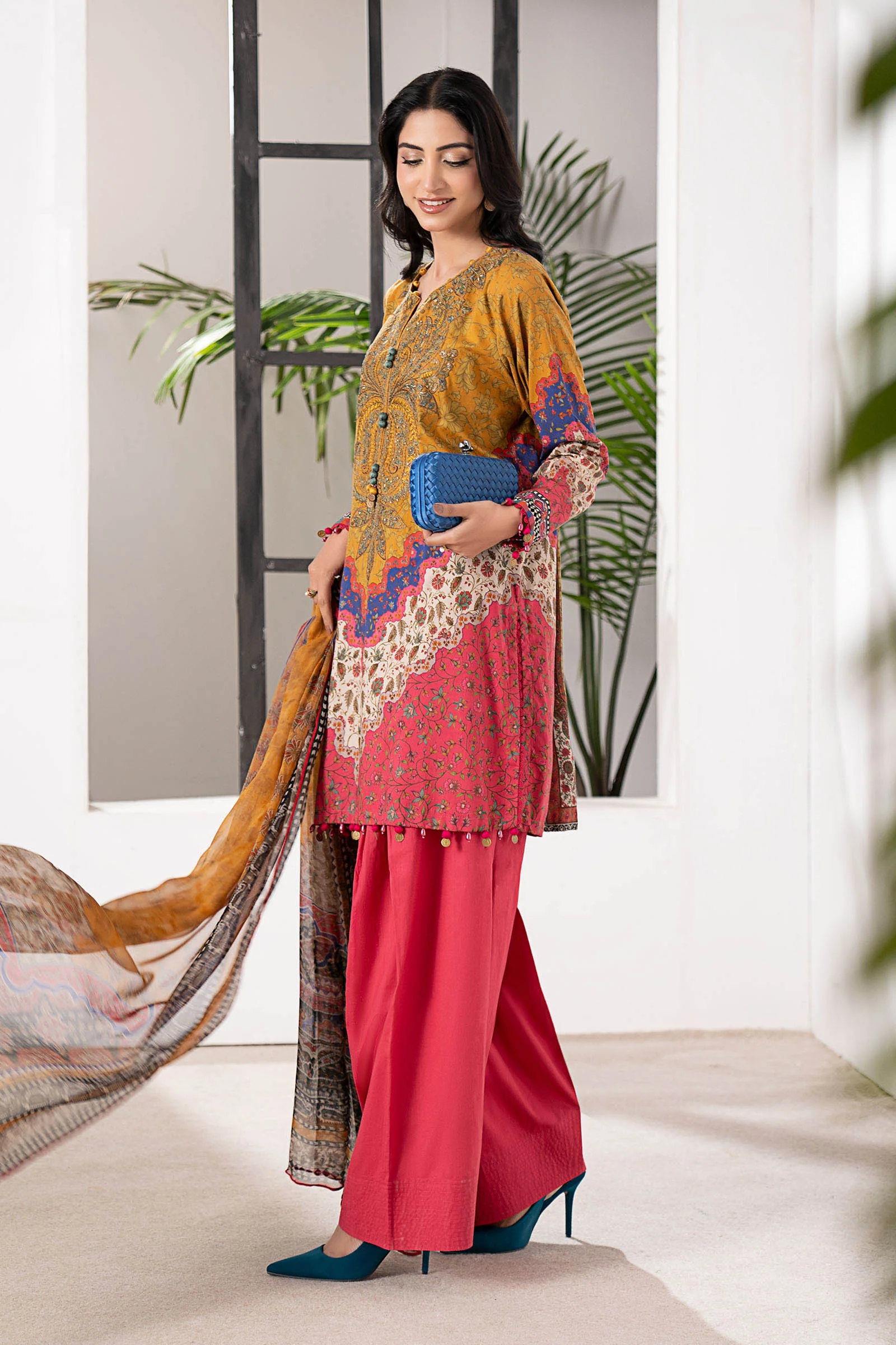 3 Piece Embroidered Cambric Suit 7 3 Piece Embroidered Cambric Suit