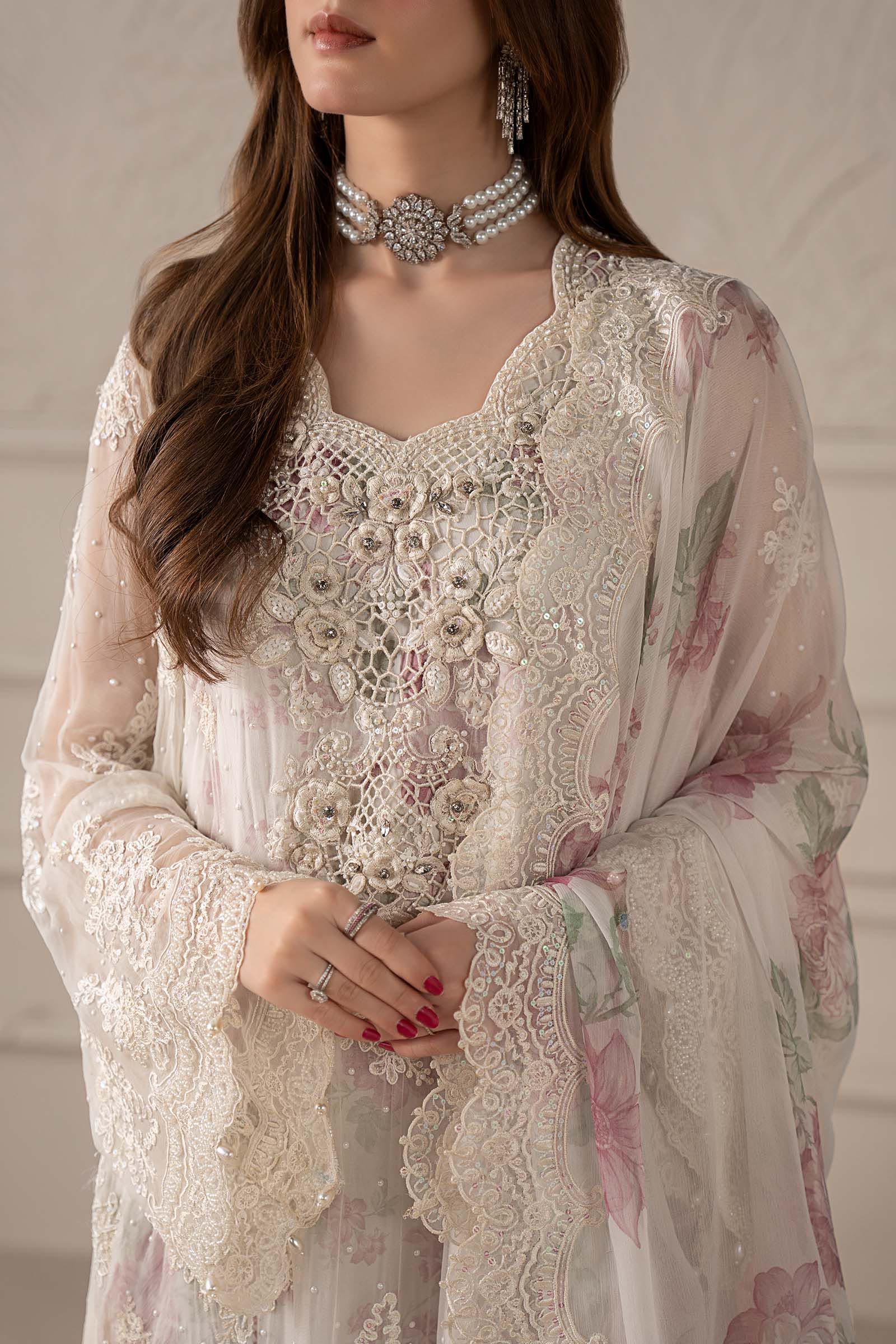 3 Piece Embroidered Chiffon Suit | MCS-25-101