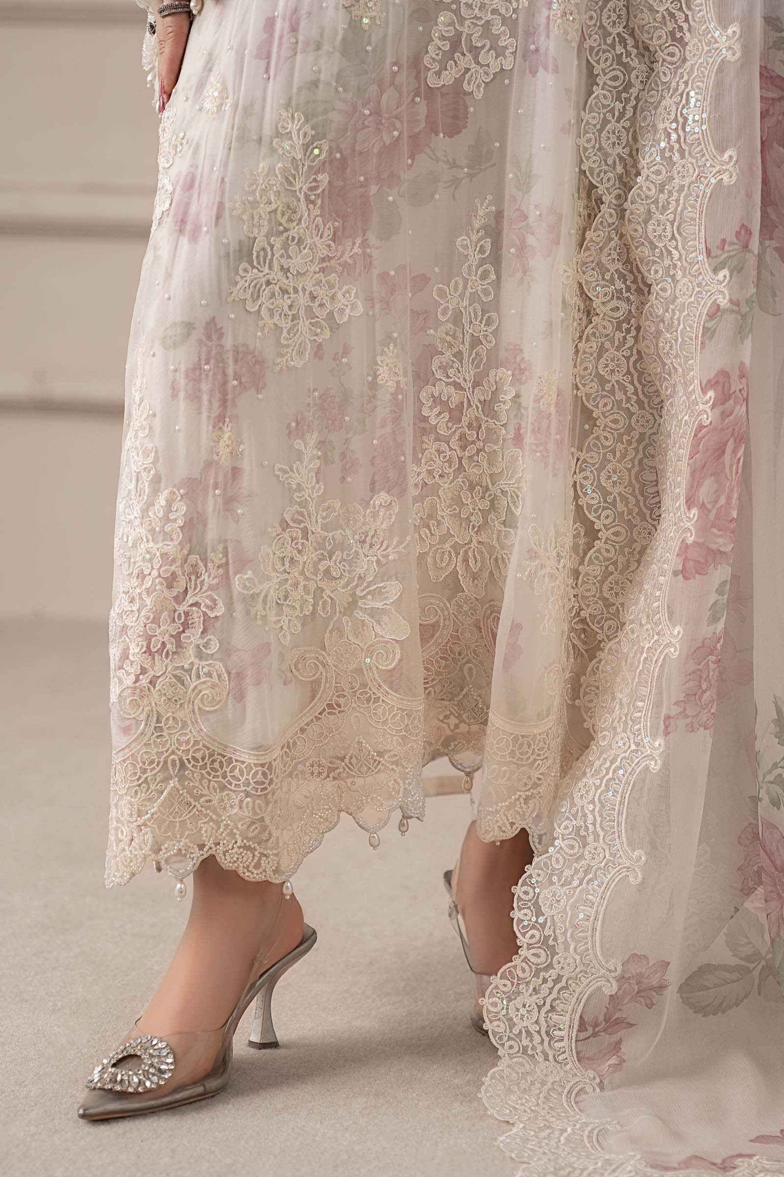 3 Piece Embroidered Chiffon Suit | MCS-25-101