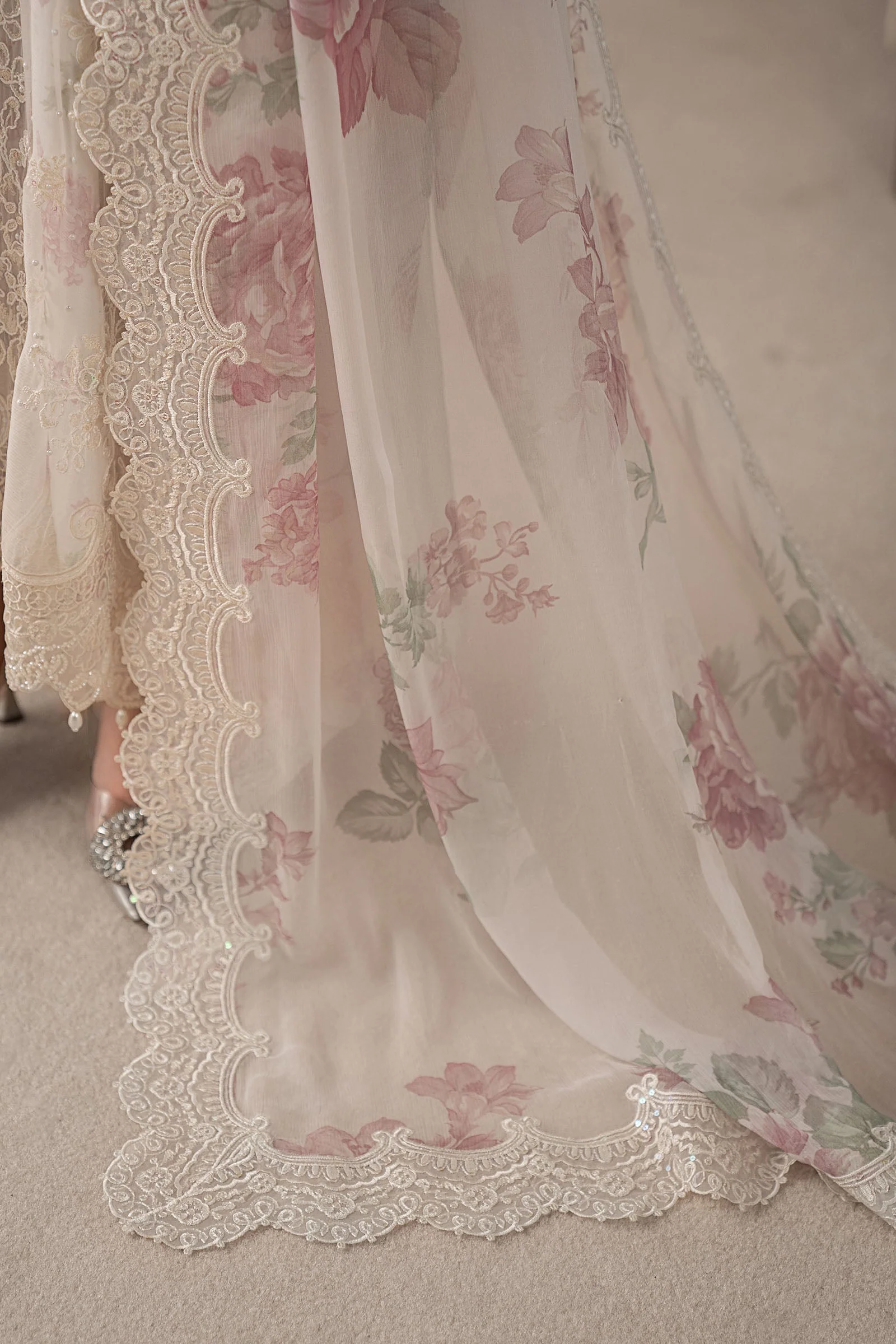 3 Piece Embroidered Chiffon Suit | MCS-25-101