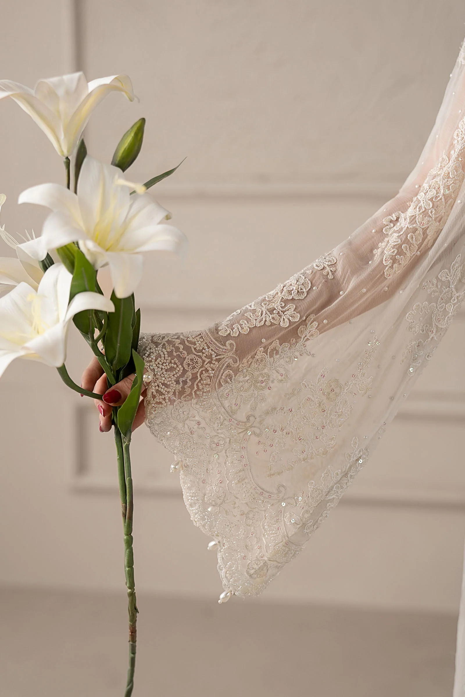 3 Piece Embroidered Chiffon Suit | MCS-25-101