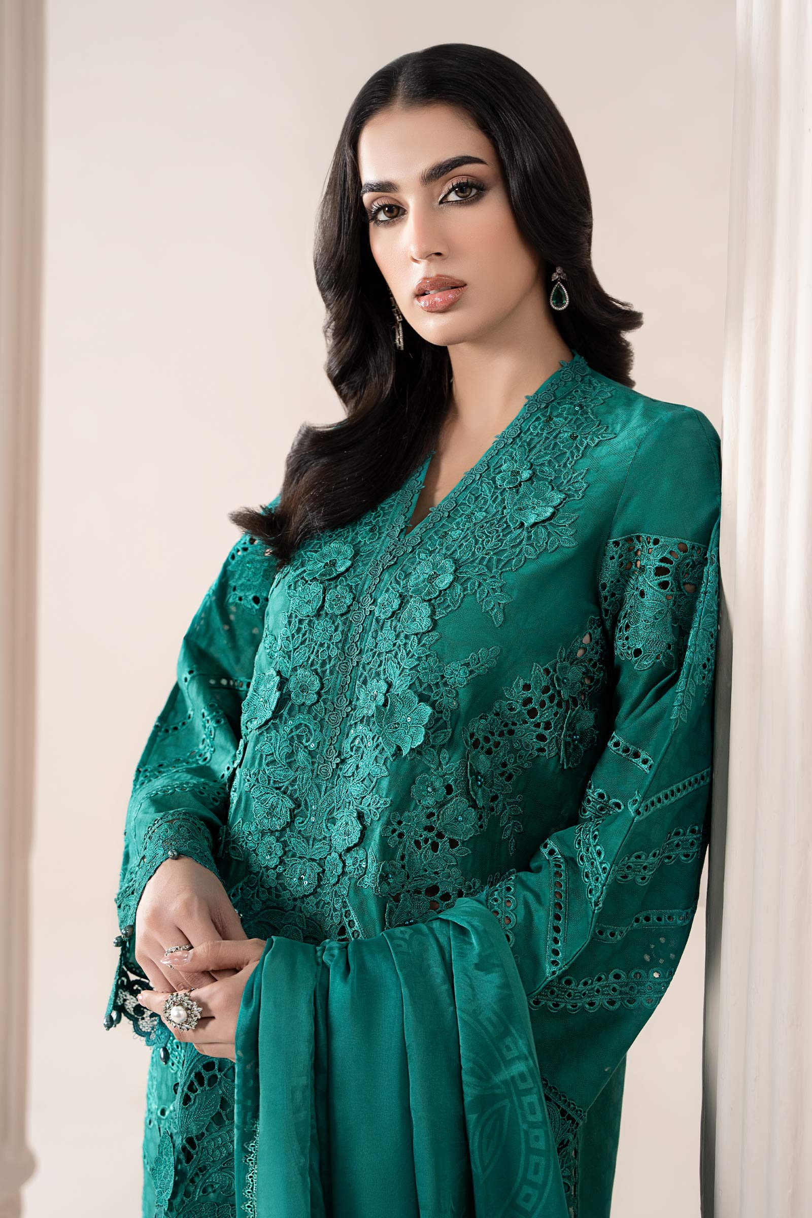 3 Piece Embroidered Jacquard Lawn Suit | ELS-25-05