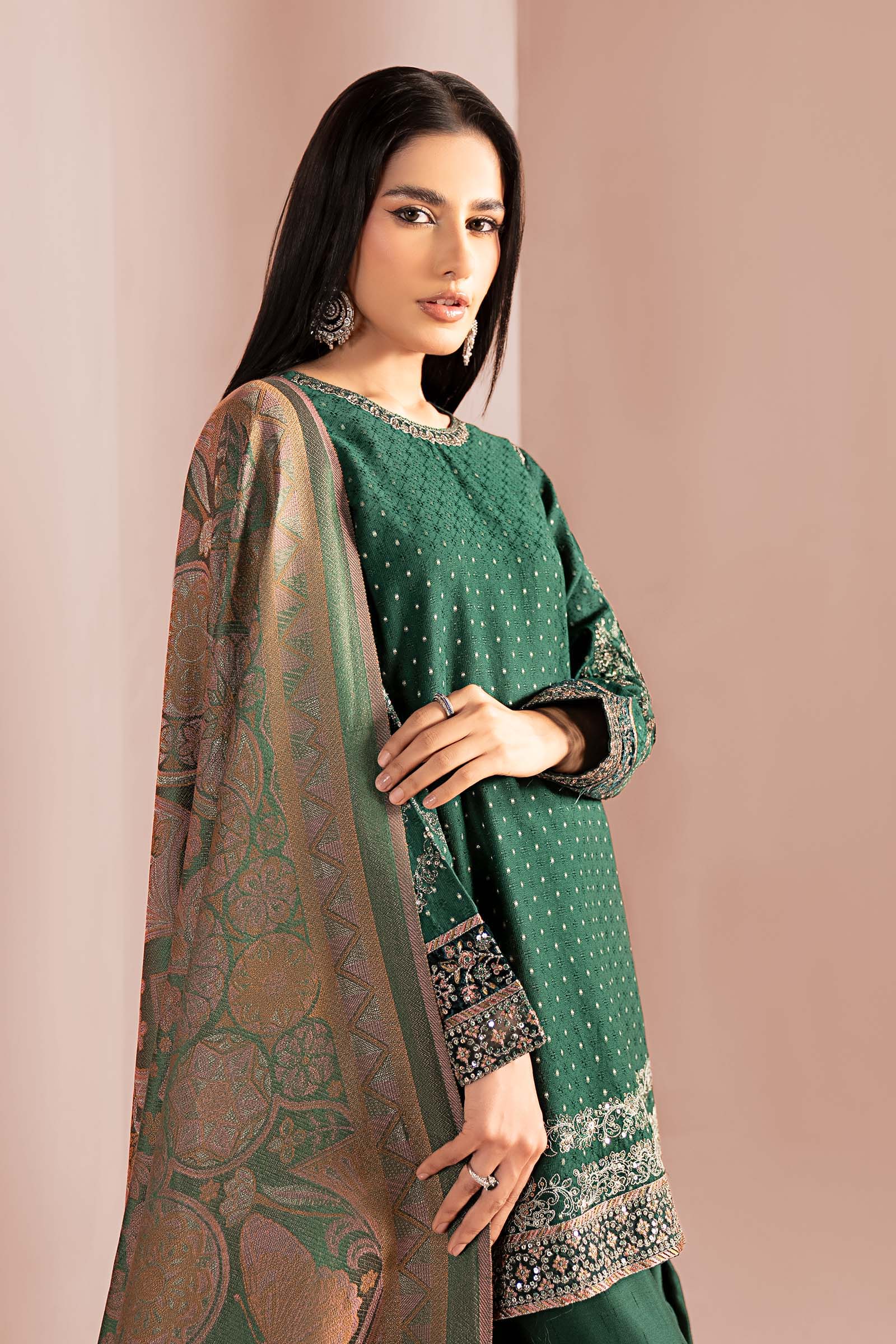 3 Piece Embroidered Viscose Suit