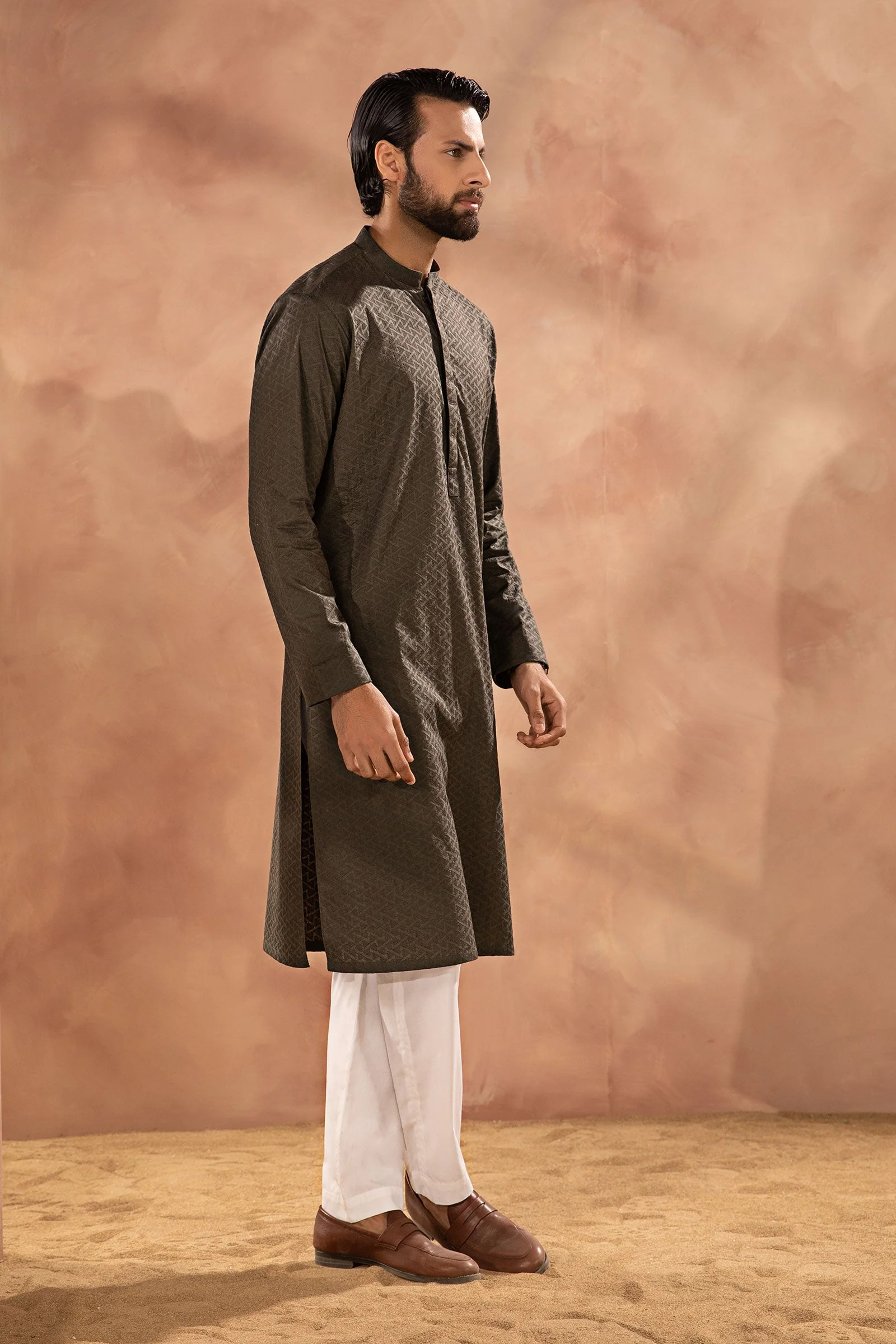 Embroidered Cotton Kurta