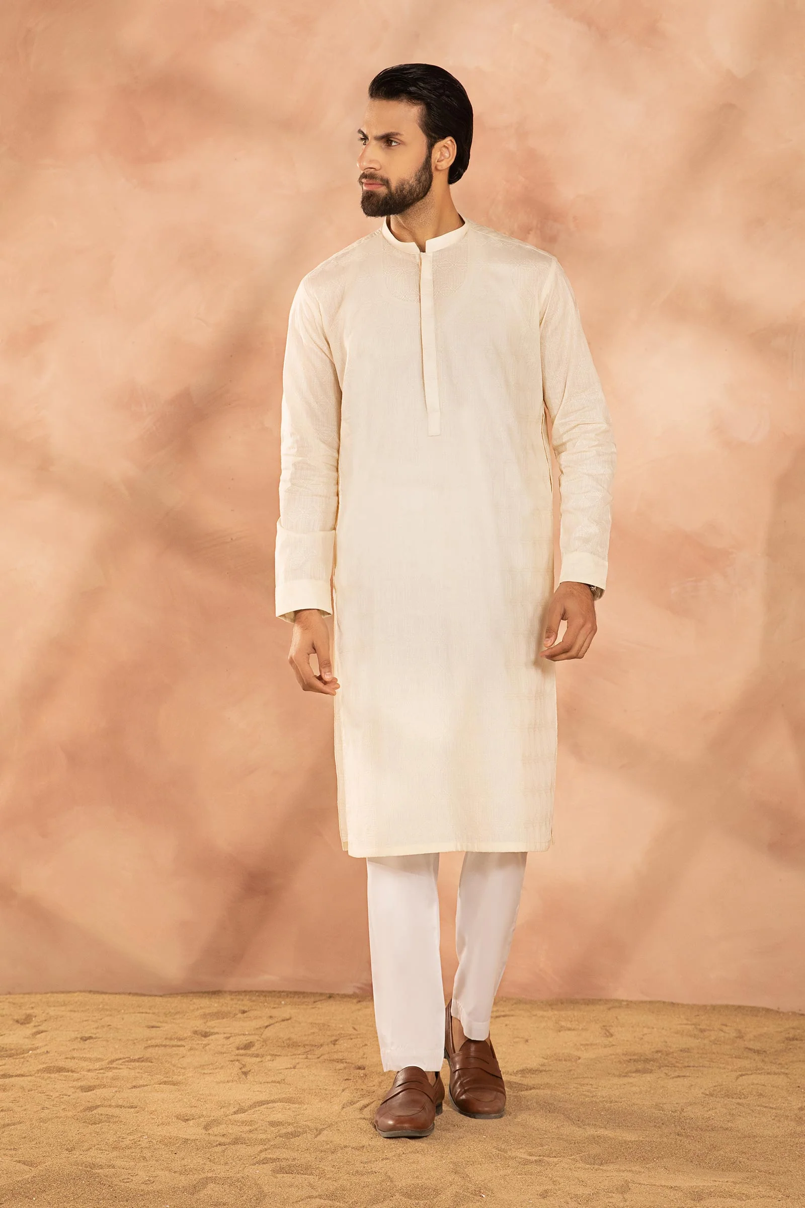 Embroidered Cotton Kurta