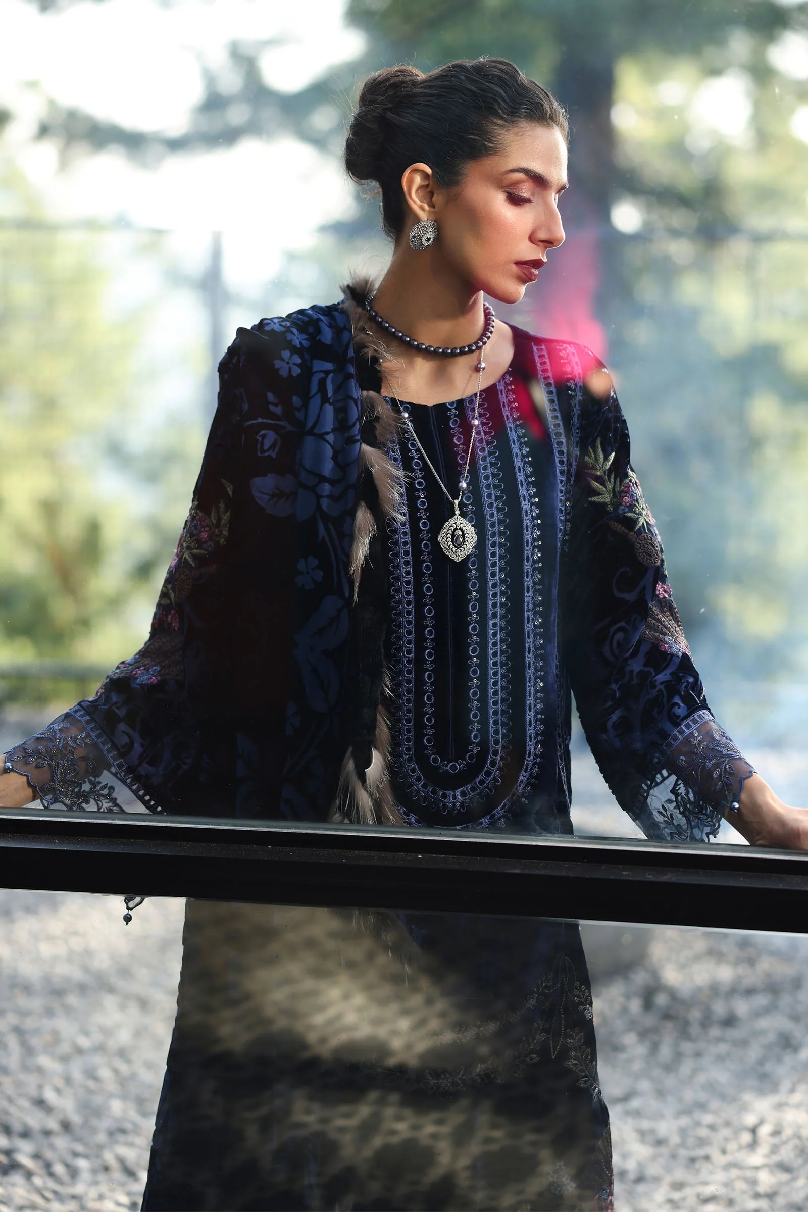 3 Piece Embroidered Velvet Suit 134 3 Piece Embroidered Velvet Suit