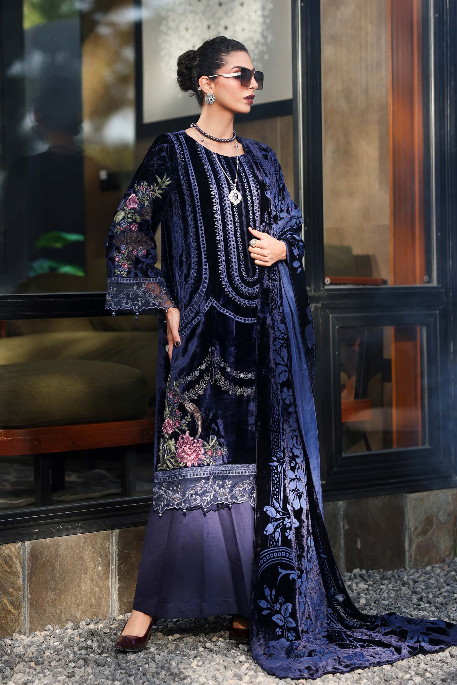 3 Piece Embroidered Velvet Suit 135 3 Piece Embroidered Velvet Suit