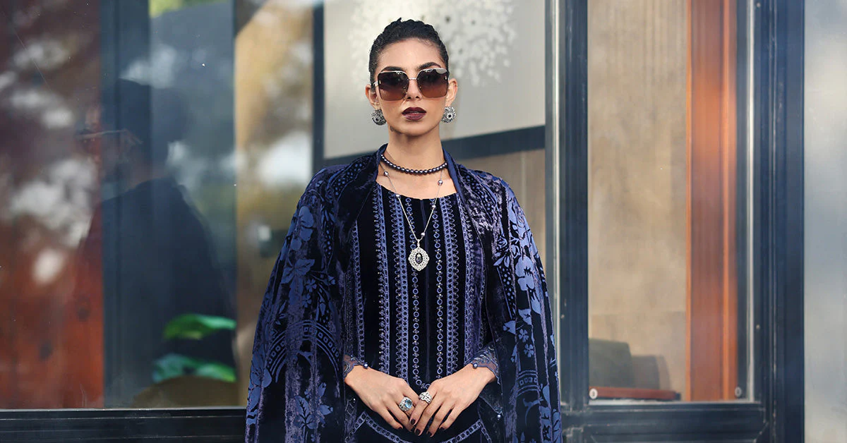 3 Piece Embroidered Velvet Suit 136 3 Piece Embroidered Velvet Suit