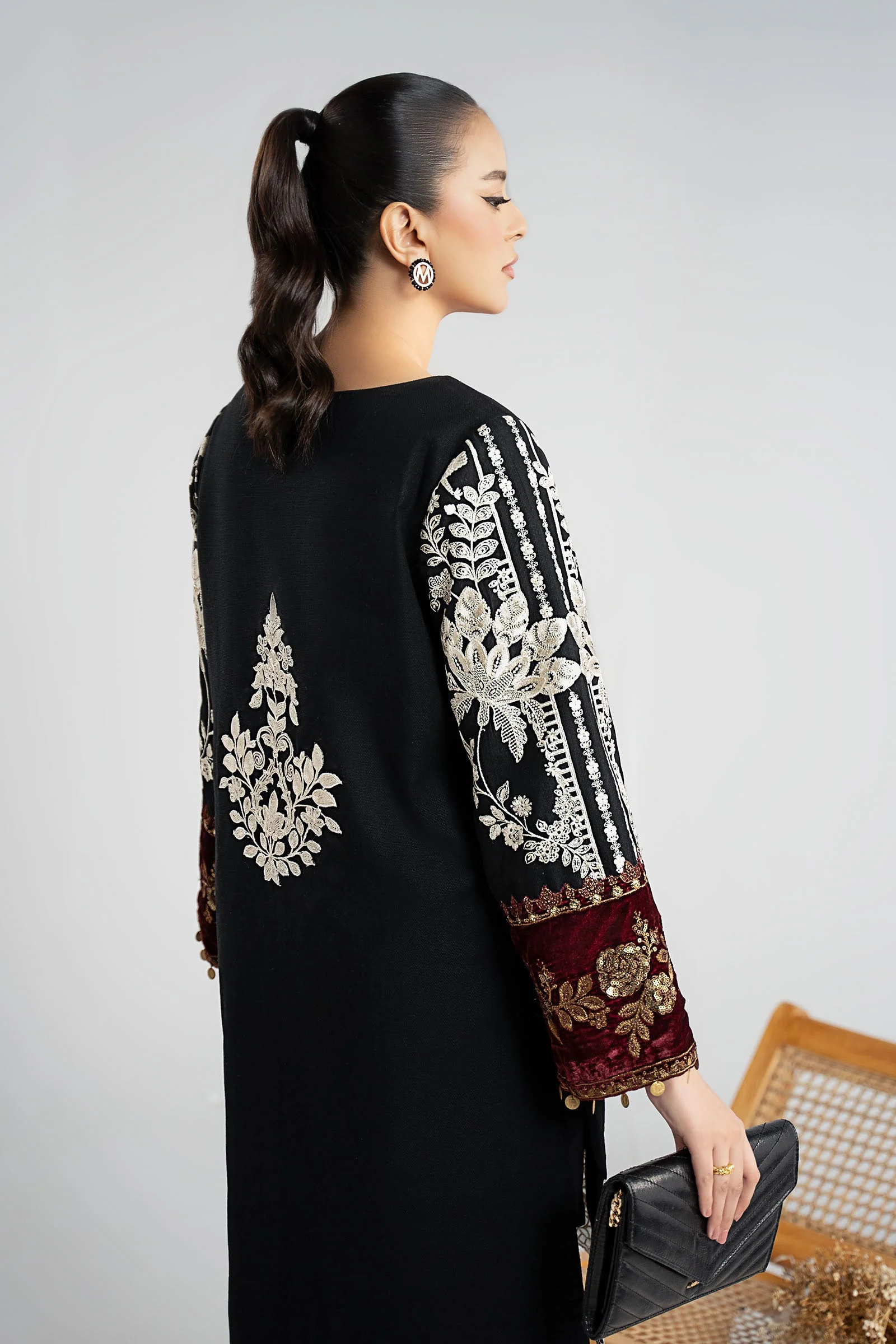 3 Piece Embroidered Cotton Dobby Suit