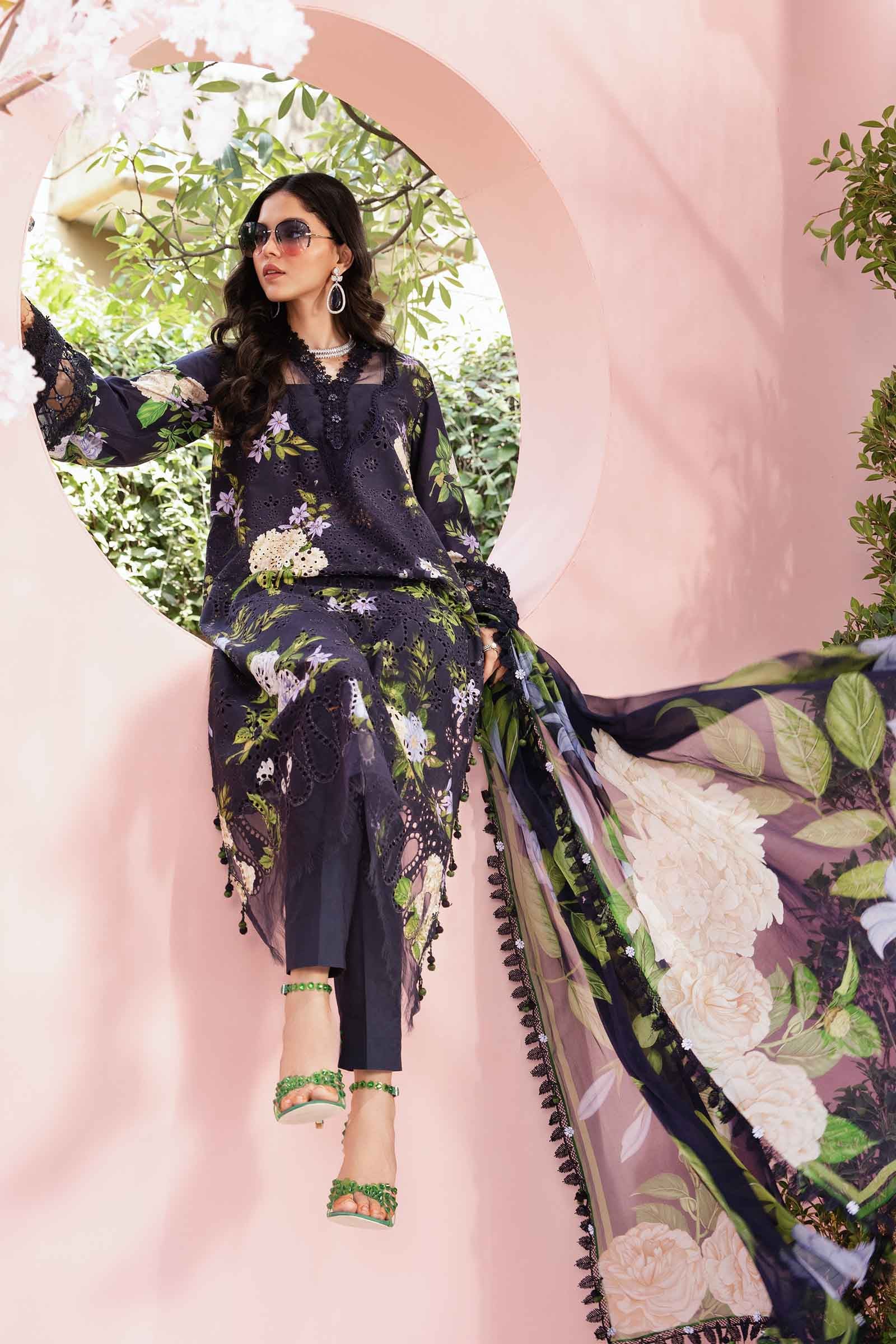 3 Piece Unstitched Embroidered Lawn Suit | MPT-2602-B