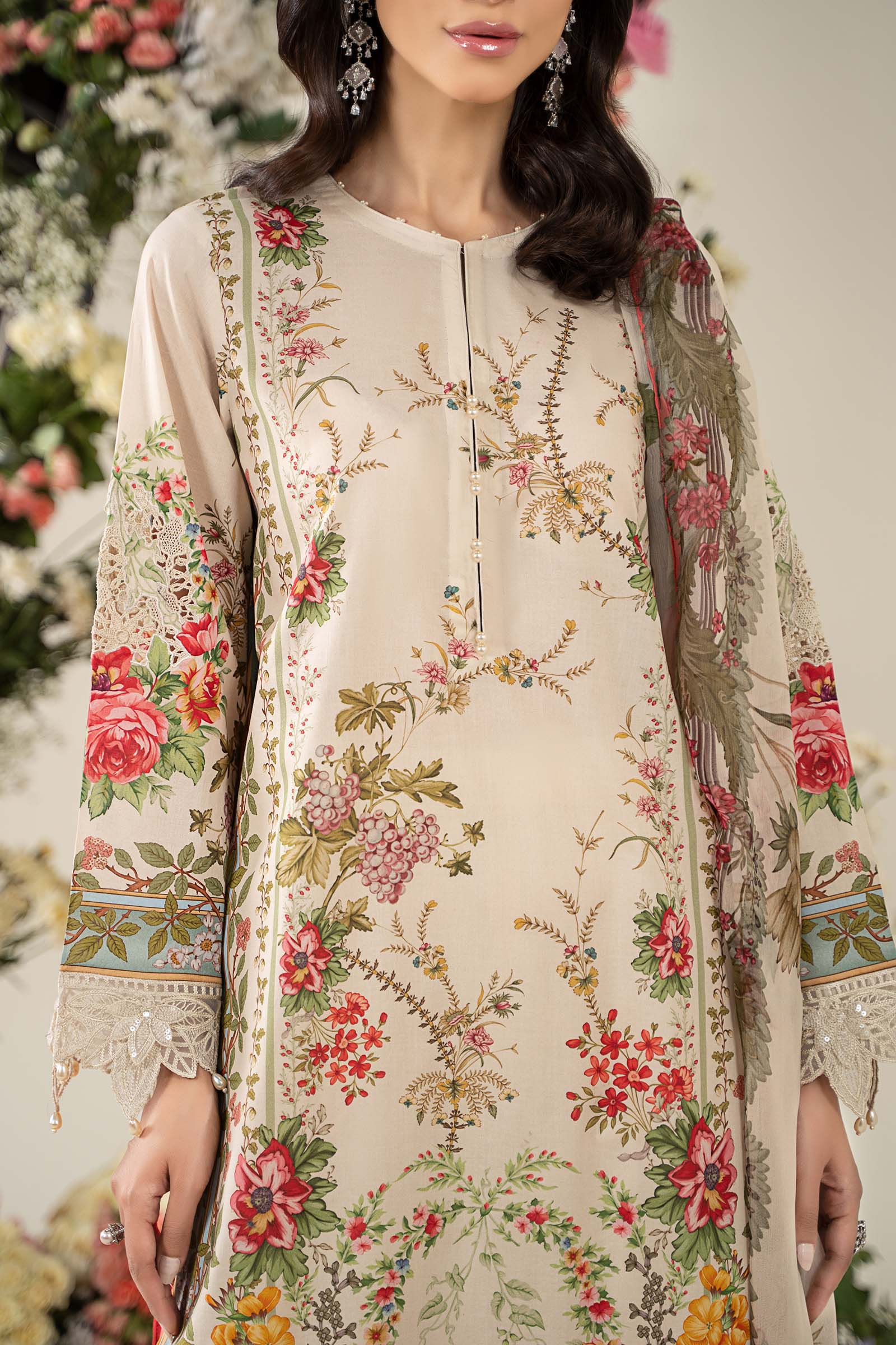 3 Piece Unstitched Embroidered Lawn Suit | MPT-2605-A 3 3 Piece Unstitched Embroidered Lawn Suit | MPT-2605-A