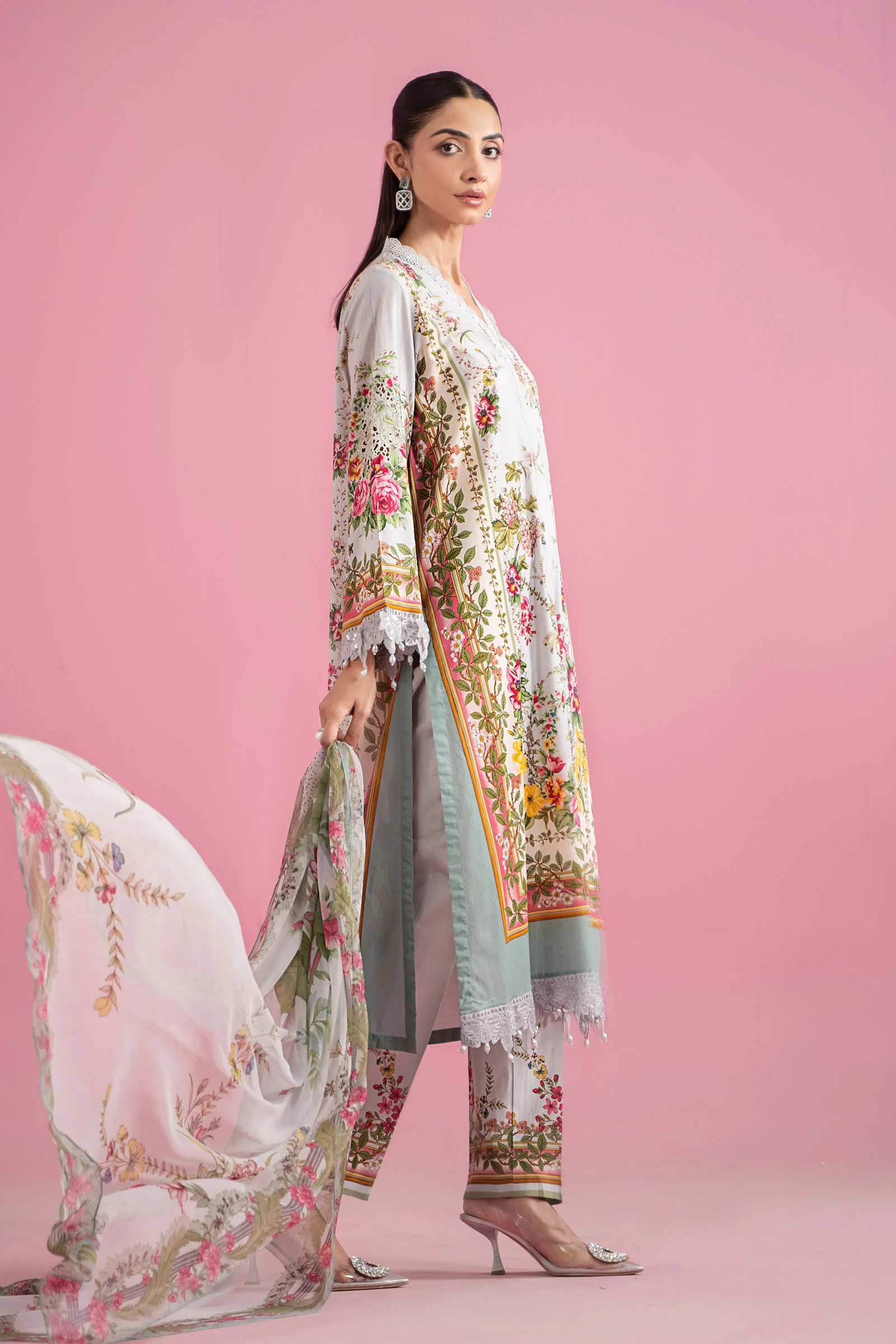 3 Piece Unstitched Embroidered Lawn Suit | MPT-2605-B