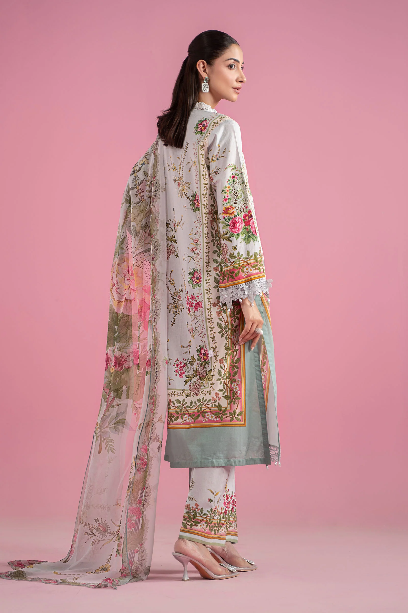 3 Piece Unstitched Embroidered Lawn Suit | MPT-2605-B