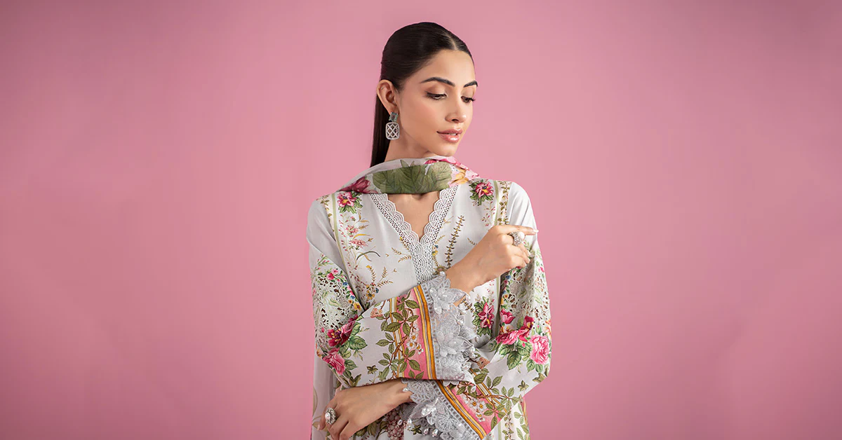 3 Piece Unstitched Embroidered Lawn Suit | MPT-2605-B