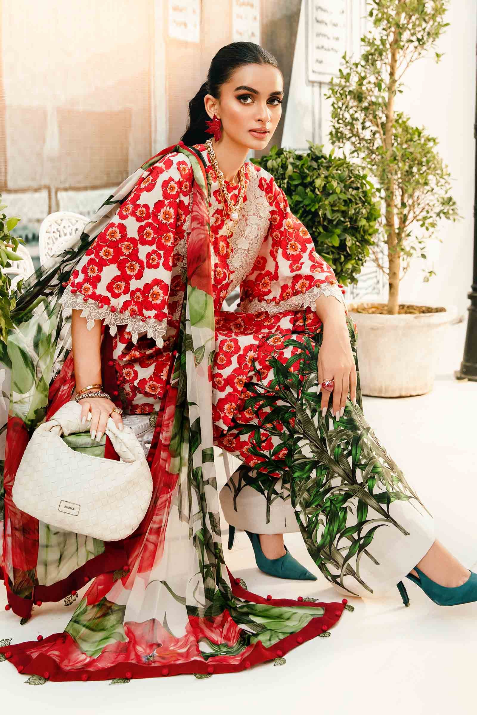 3 Piece Unstitched Embroidered Lawn Suit | MPT-2606-B