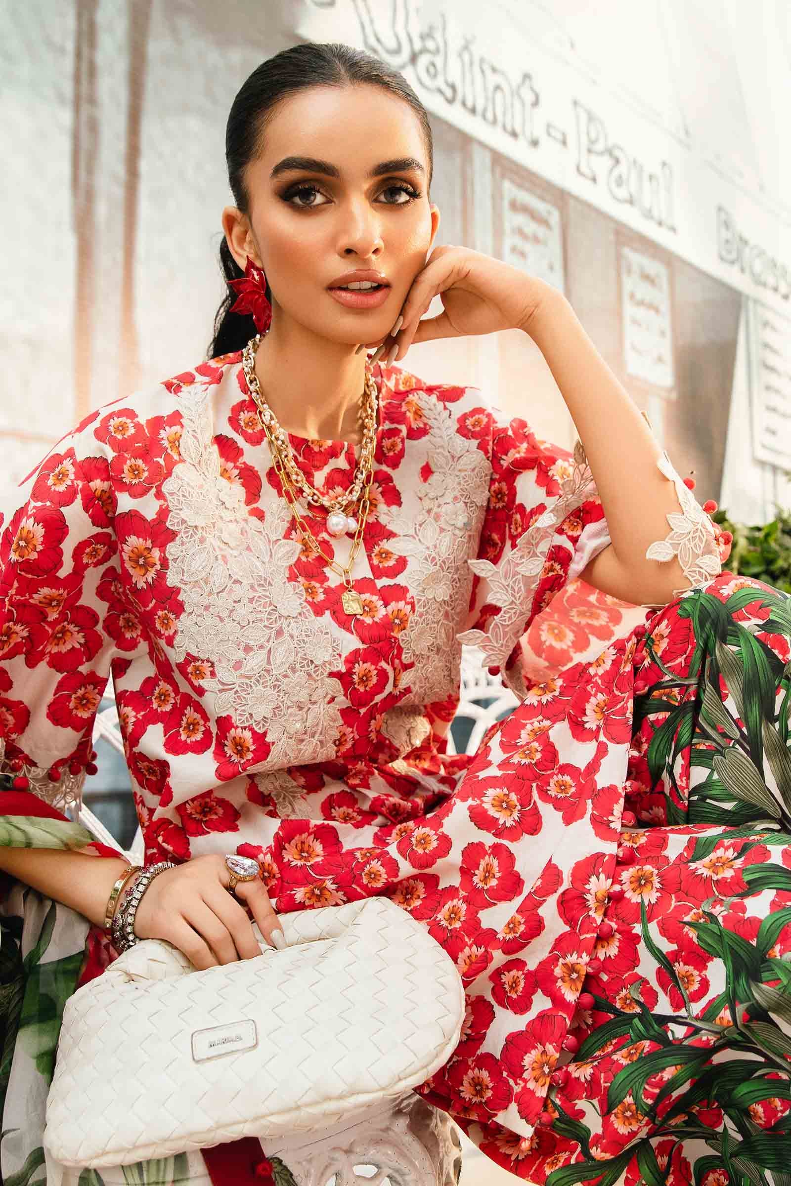 3 Piece Unstitched Embroidered Lawn Suit | MPT-2606-B