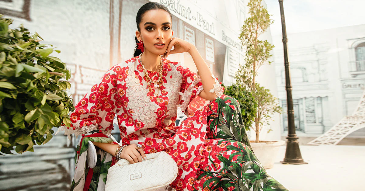 3 Piece Unstitched Embroidered Lawn Suit | MPT-2606-B