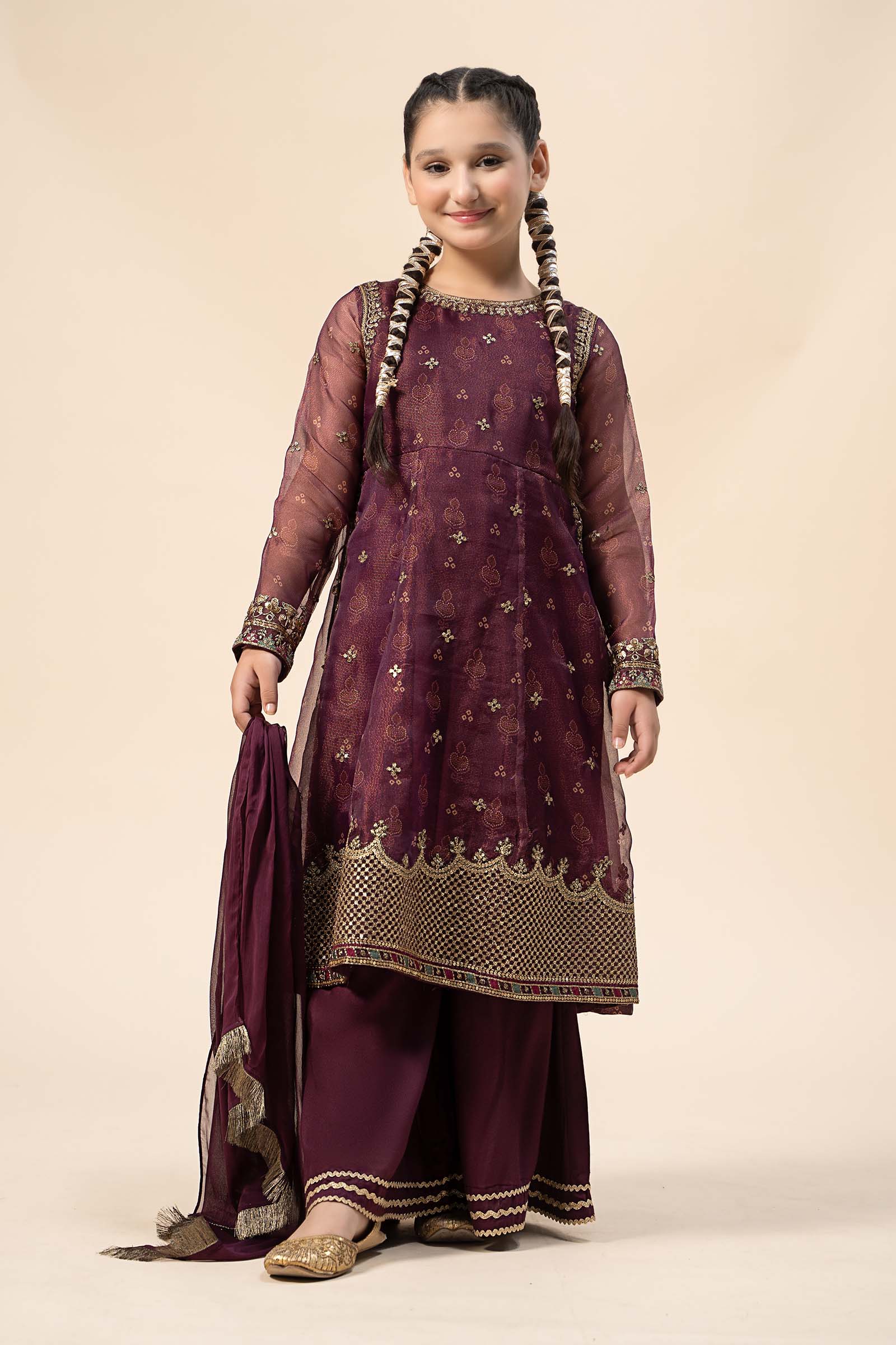 3 Piece Embroidered Cotton Net Suit