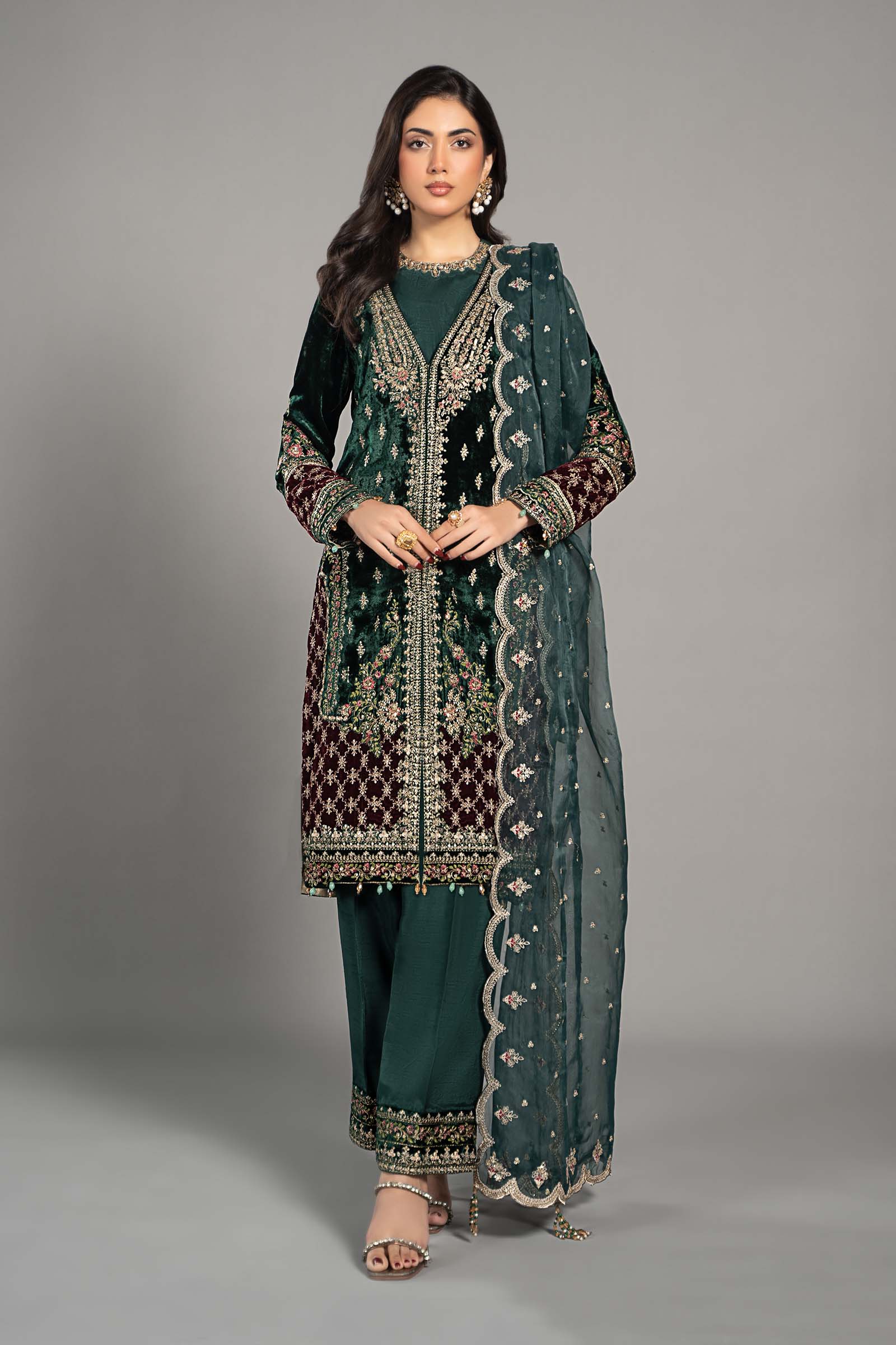 3 Piece Embroidered Velvet Suit 48 3 Piece Embroidered Velvet Suit
