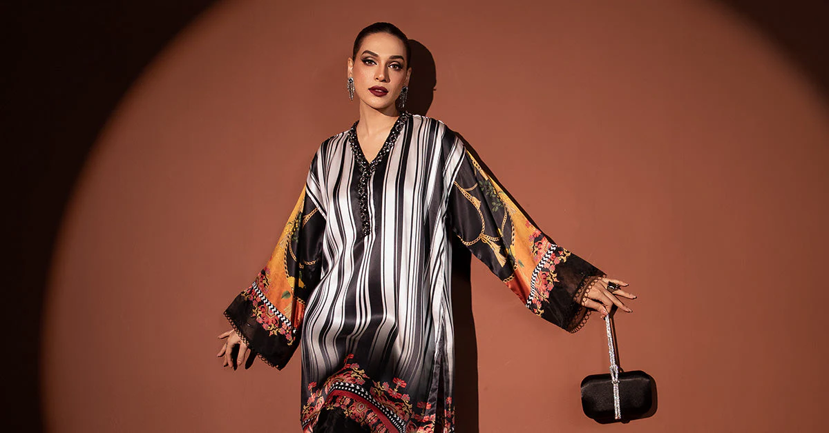 3 Piece Printed Pure Charmeuse Silk Suit