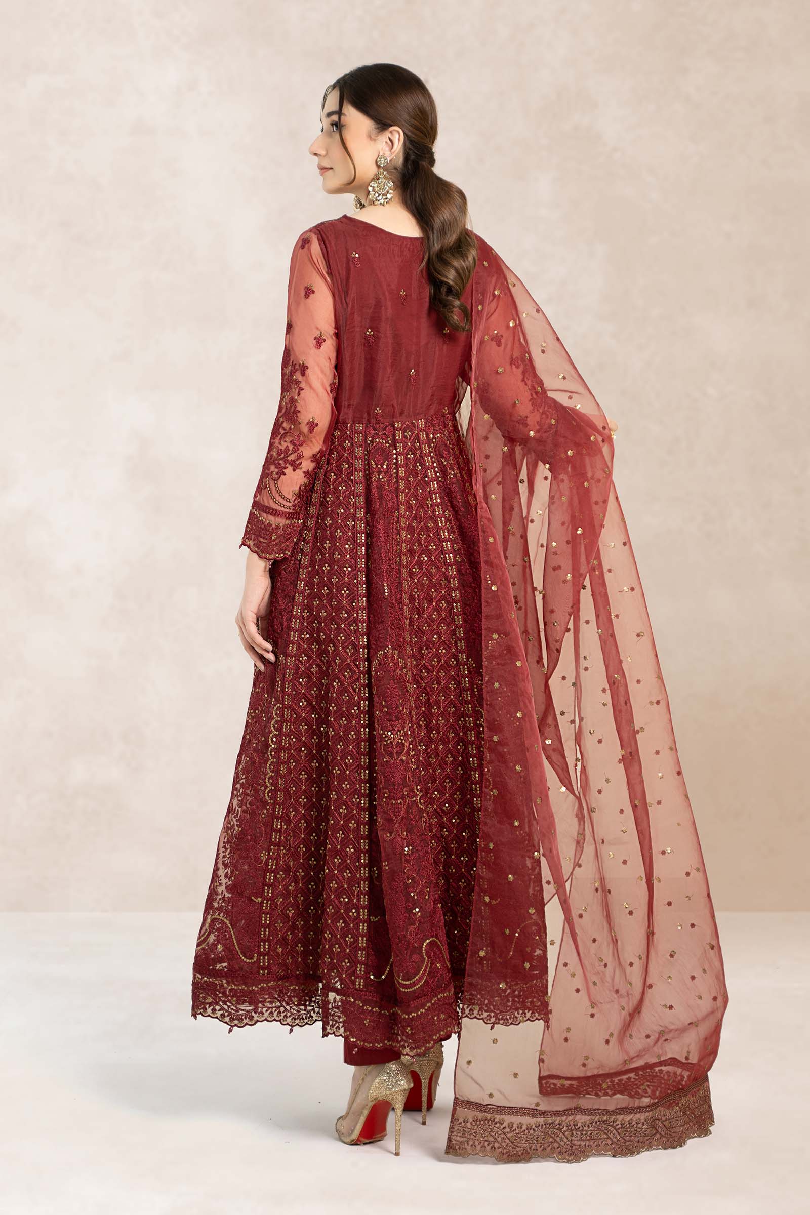 3 Piece Embroidered Frock