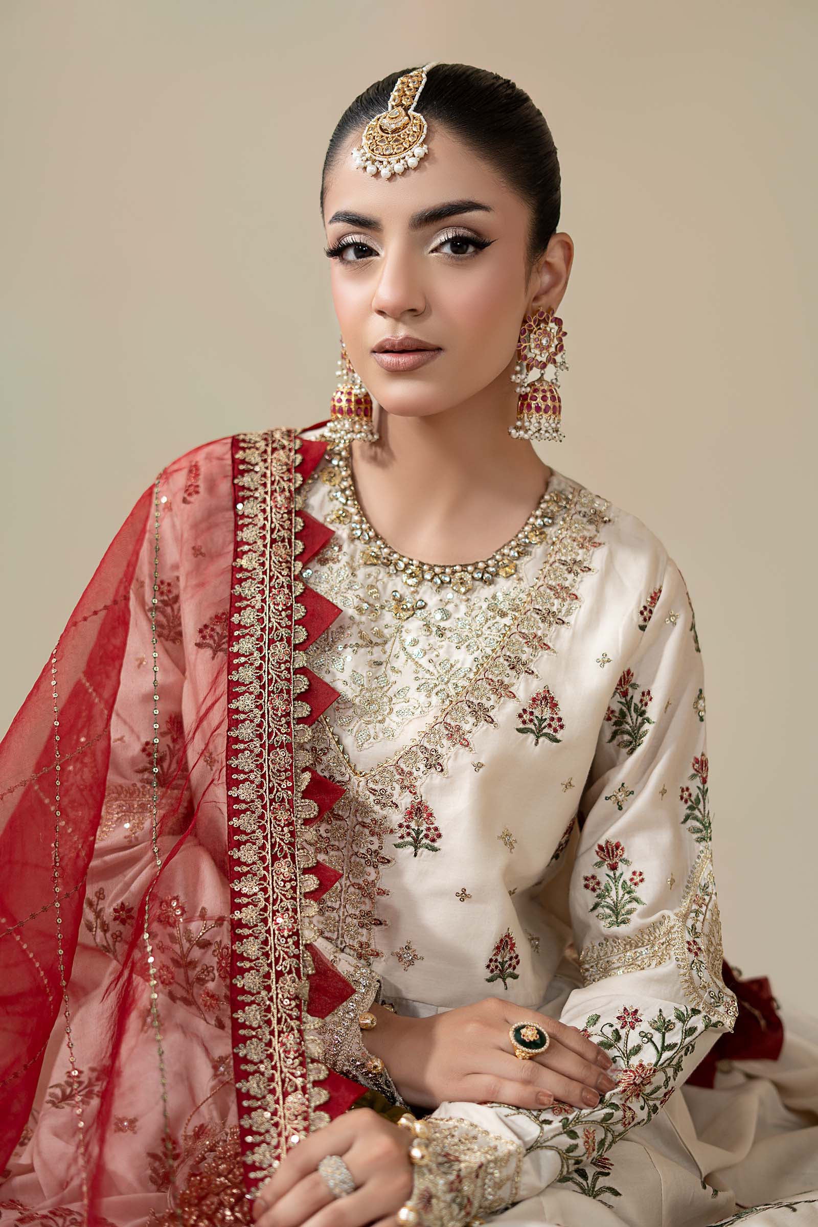 3 Piece Embroidered Cotton Satin Suit | CSS-801