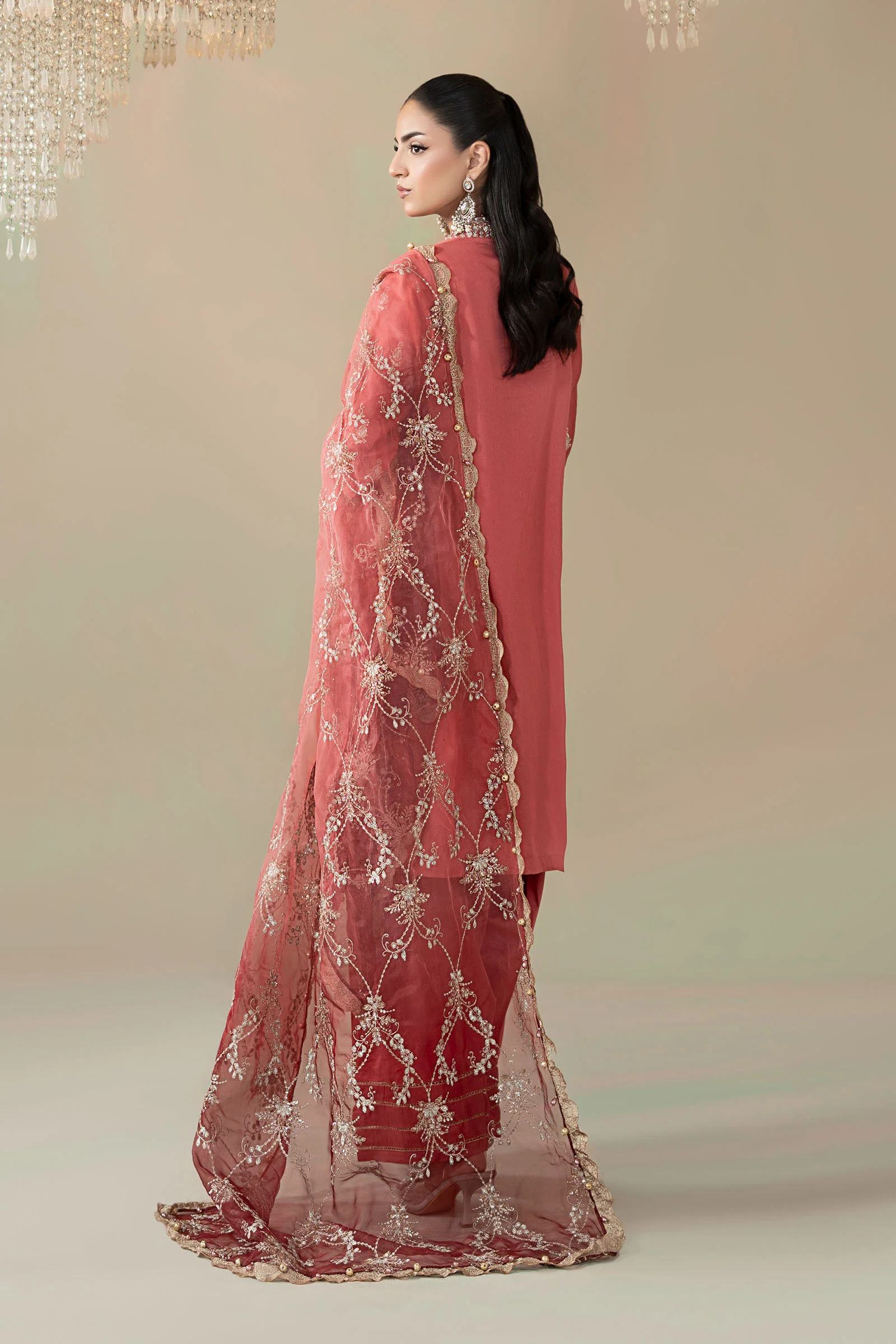 3 Piece Embroidered Cotton Satin Suit | CSS-809