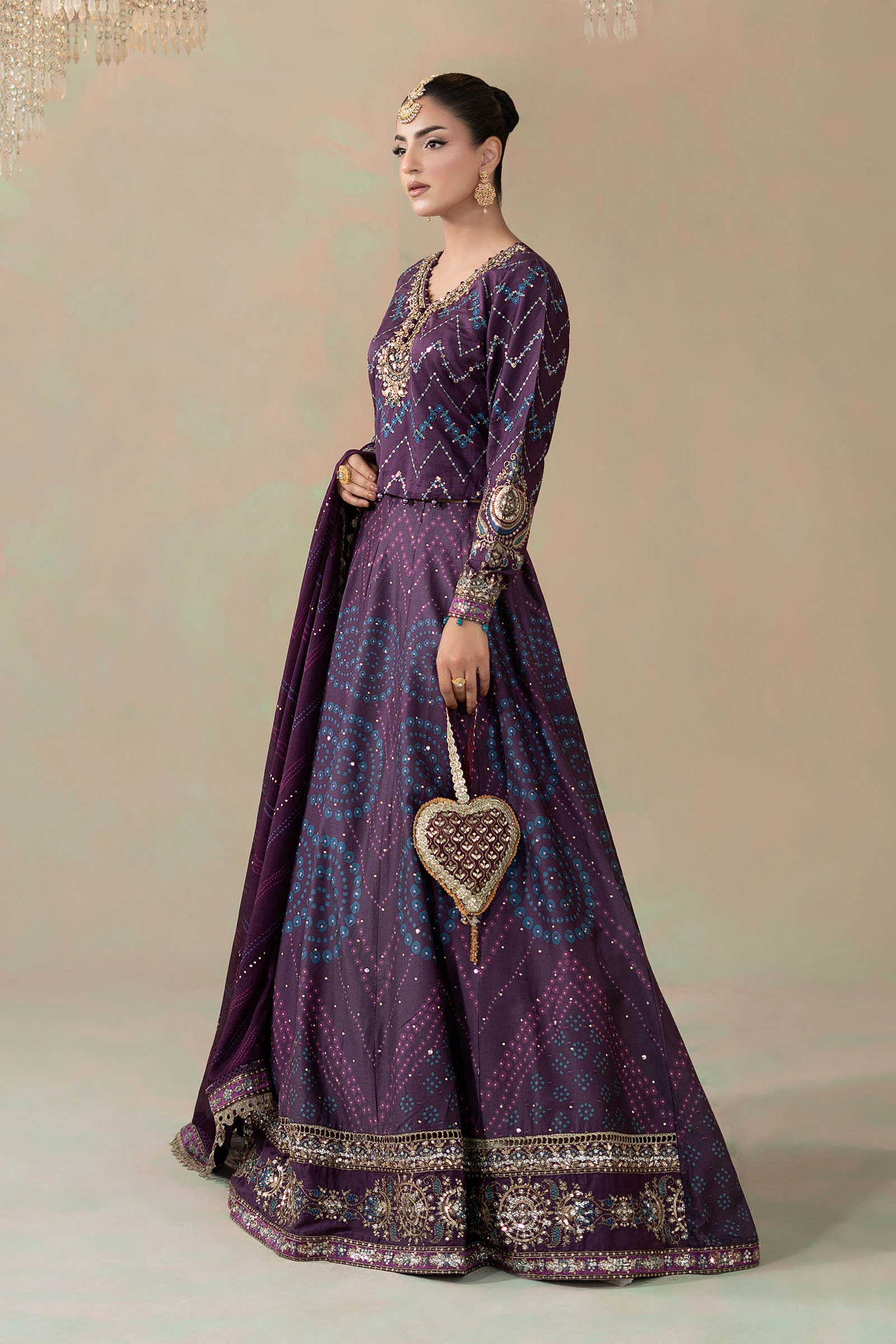 3 Piece Embroidered Cotton Satin Suit | CSS-802