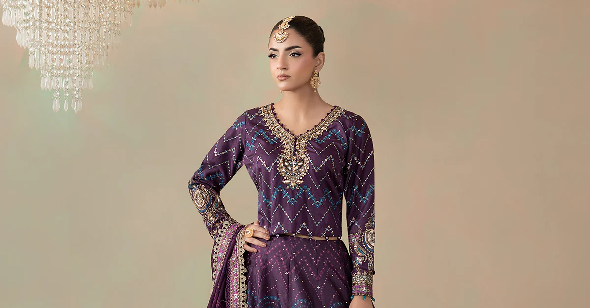 3 Piece Embroidered Cotton Satin Suit | CSS-802