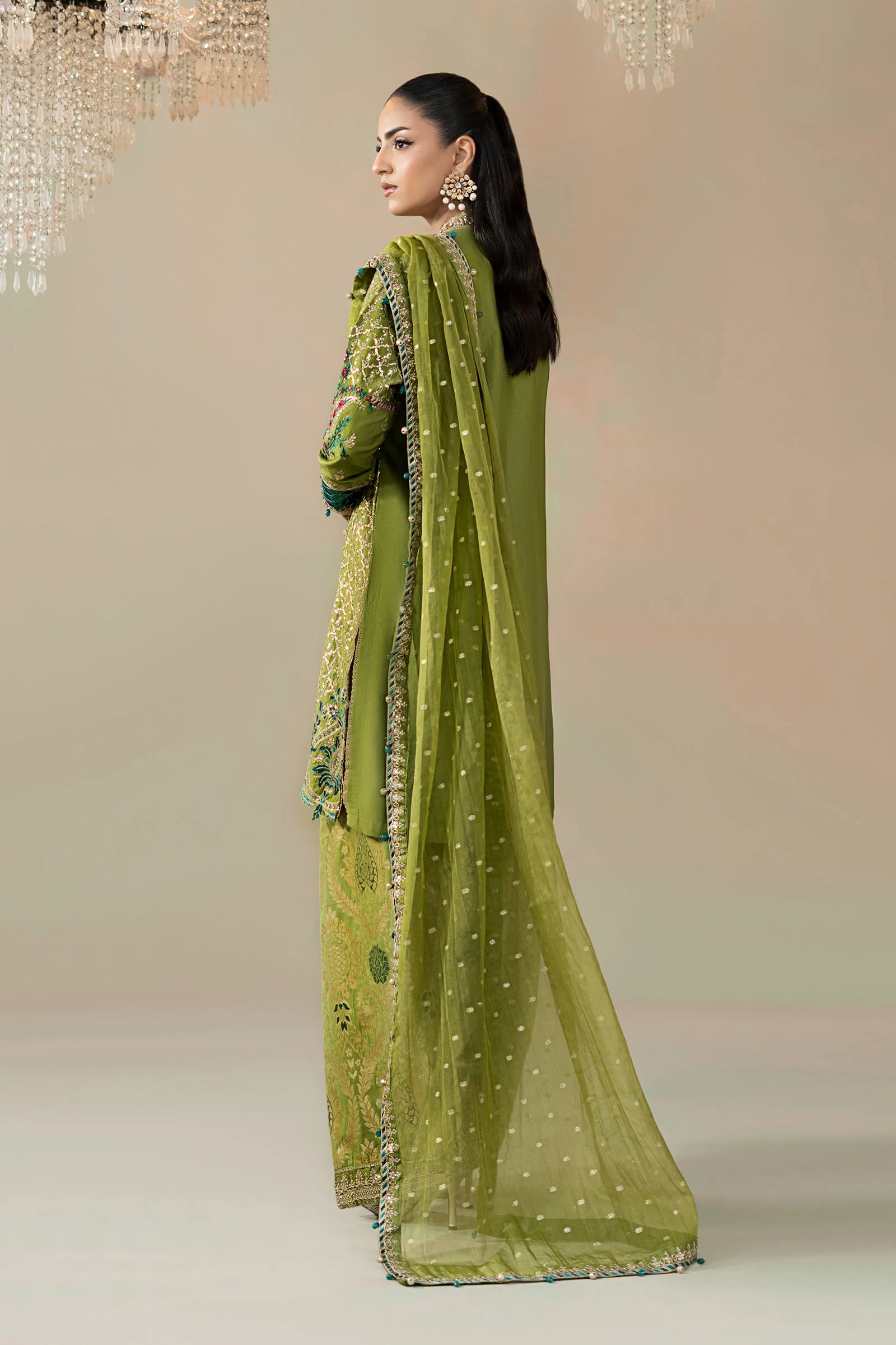 3 Piece Embroidered Cotton Satin Suit | CSS-803