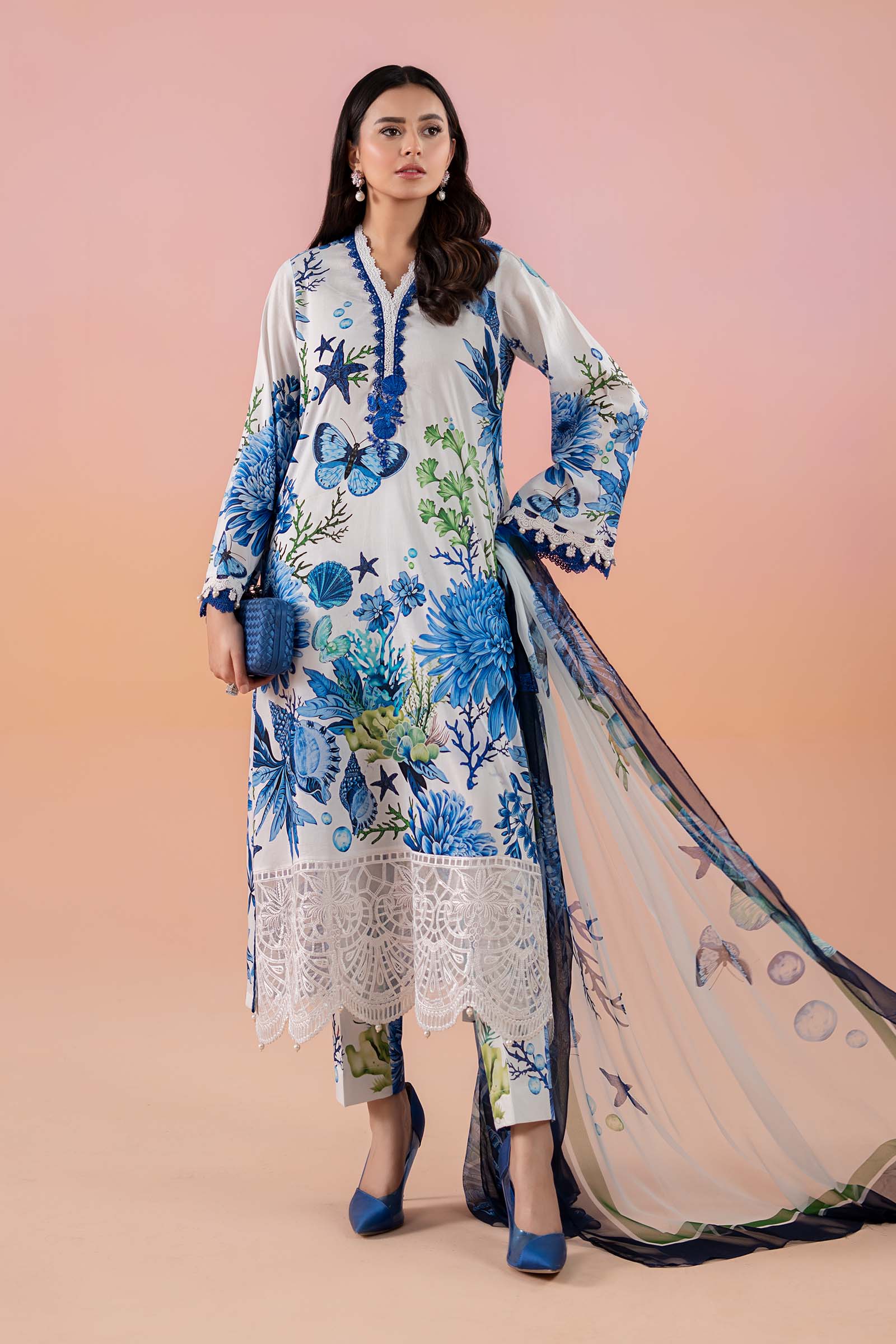 3 Piece Printed Lawn Suit | MPS-2510-B