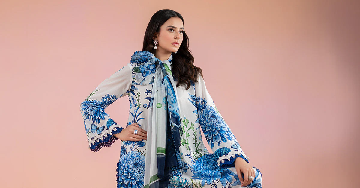 3 Piece Printed Lawn Suit | MPS-2510-B