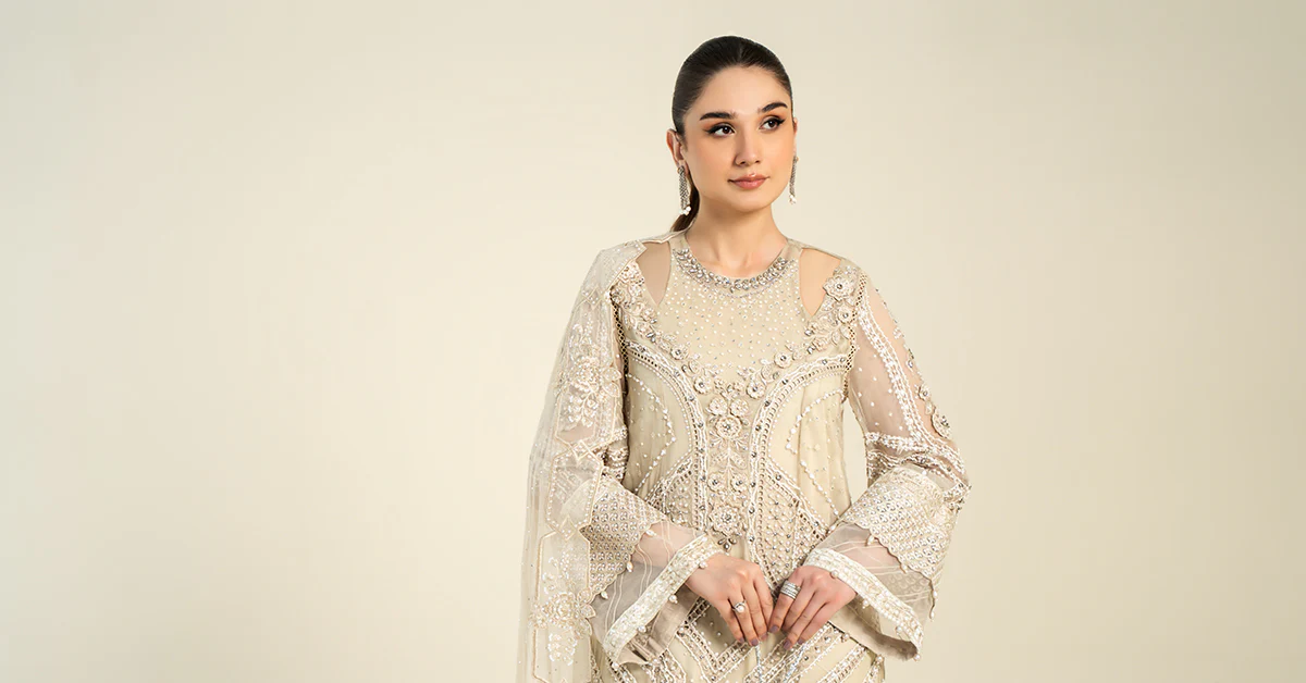 3 Piece Embroidered Chiffon Suit | MCS-24-104
