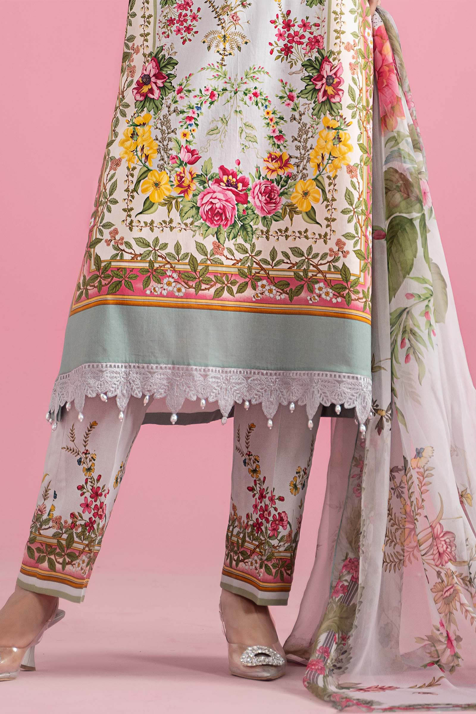 3 Piece Embroidered Lawn Suit | MPS-2605-B
