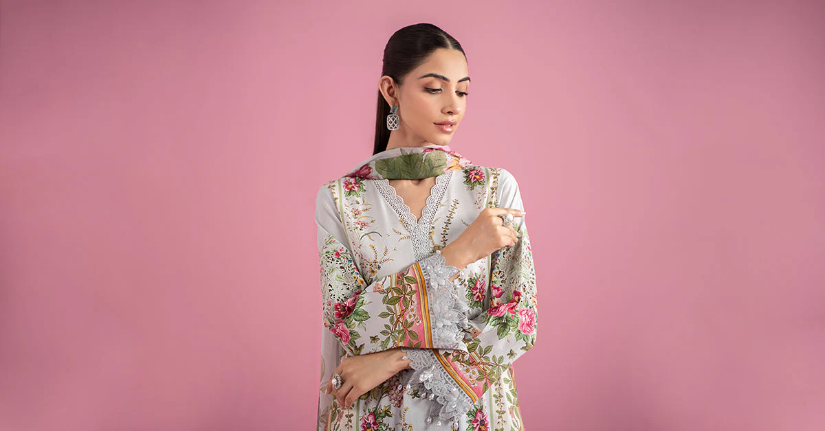 3 Piece Embroidered Lawn Suit | MPS-2605-B